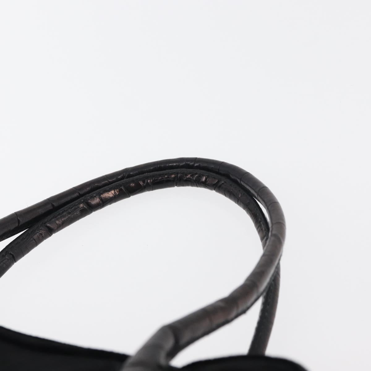 PRADA Hand Bag Velor Black Auth 178324