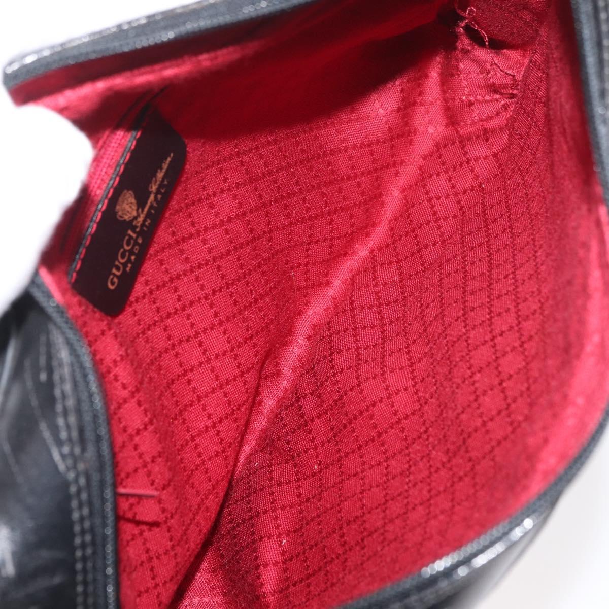 GUCCI GG Canvas Web Sherry Line Shoulder Bag Black Gold 001 4071 5 Auth 178333A