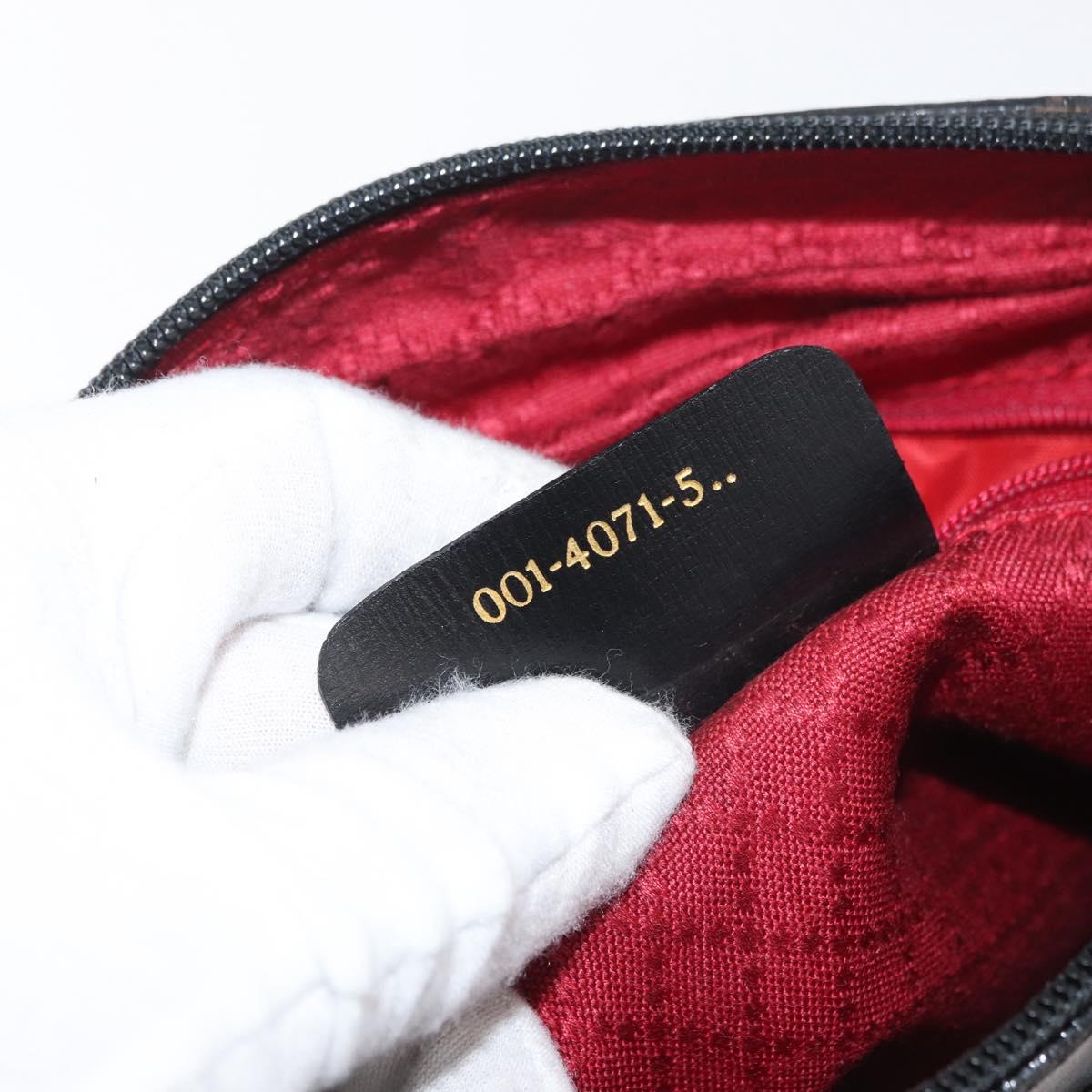 GUCCI GG Canvas Web Sherry Line Shoulder Bag Black Gold 001 4071 5 Auth 178333A