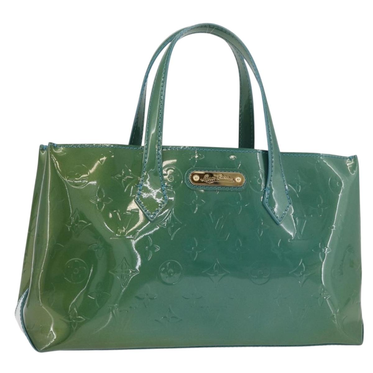 LOUIS VUITTON Monogram Vernis Wilshire PM Bag Blue Galatic M93646 Auth 178336A
