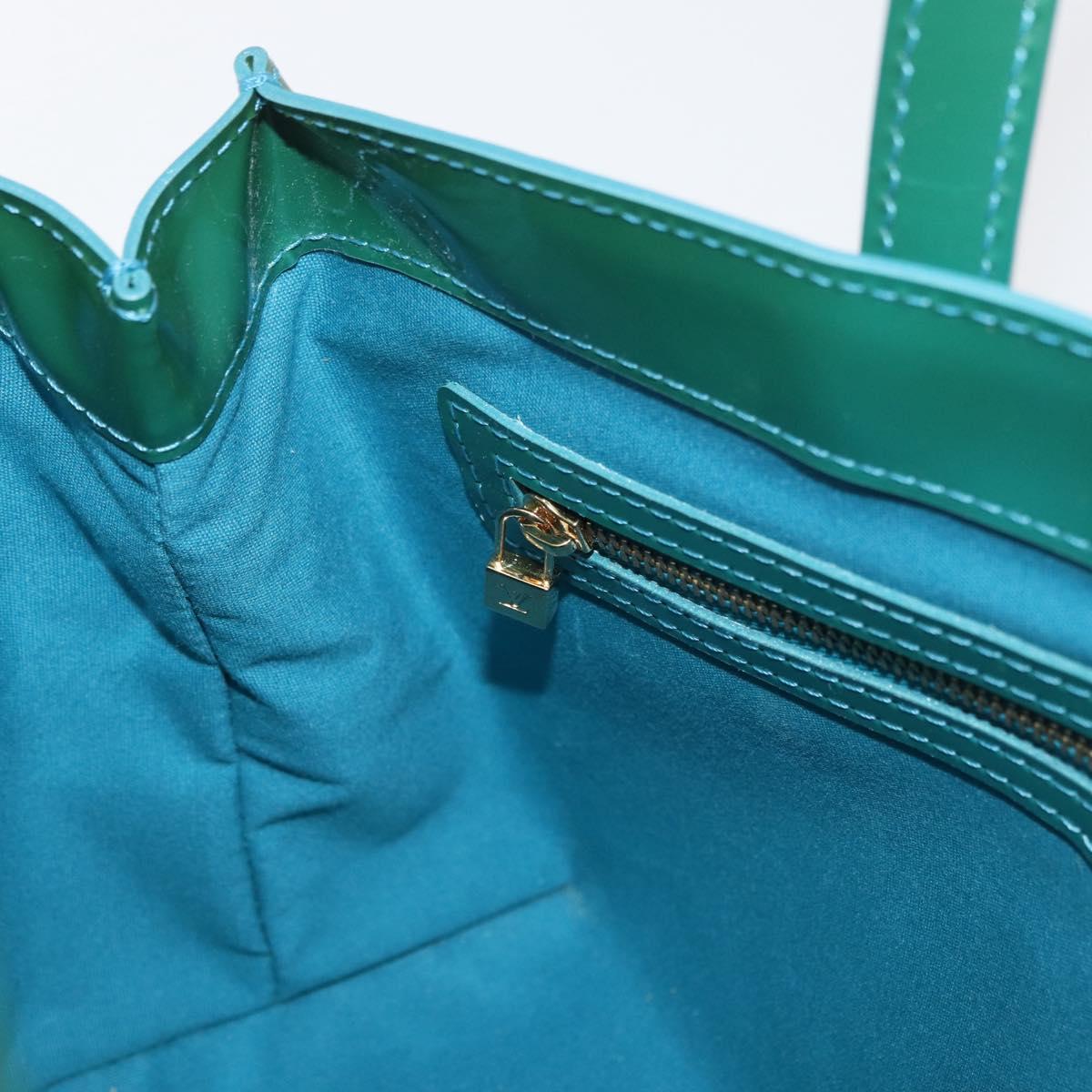 LOUIS VUITTON Monogram Vernis Wilshire PM Bag Blue Galatic M93646 Auth 178336A