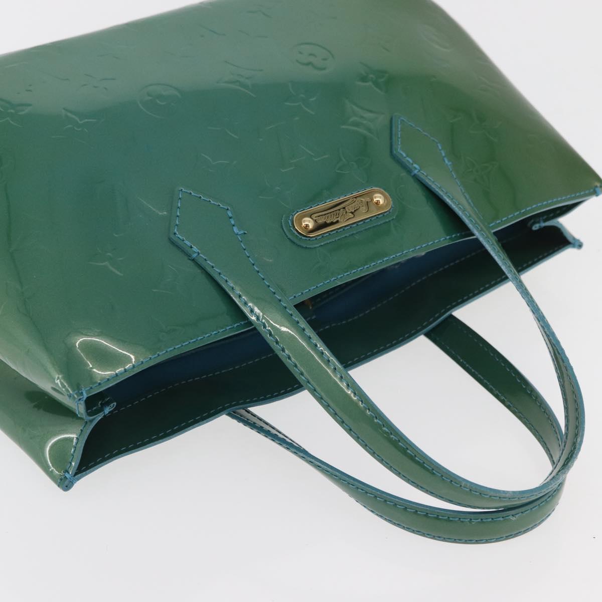 LOUIS VUITTON Monogram Vernis Wilshire PM Bag Blue Galatic M93646 Auth 178336A