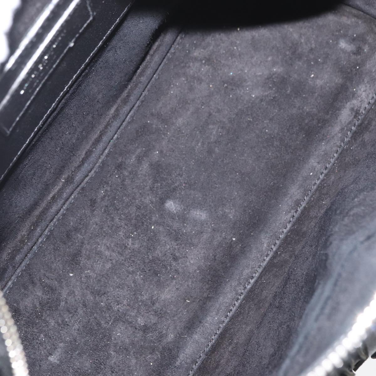 SAINT LAURENT Baby Duffel Hand Bag Leather 2way Black Silver Auth 178338