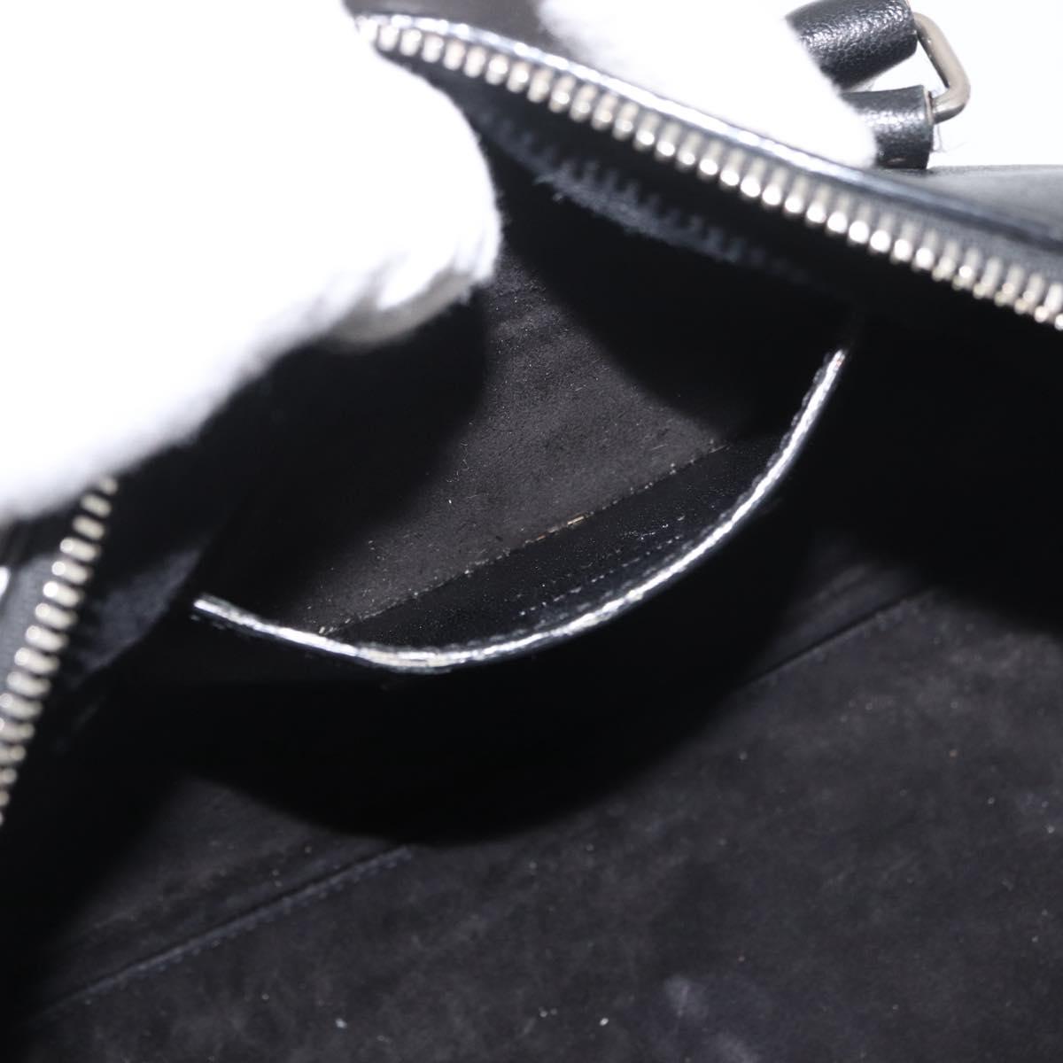 SAINT LAURENT Baby Duffel Hand Bag Leather 2way Black Silver Auth 178338