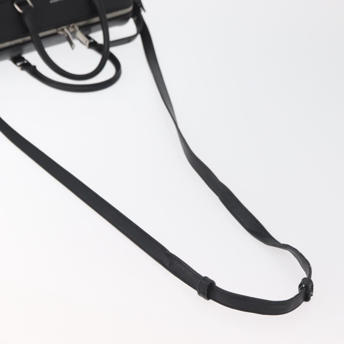 SAINT LAURENT Baby Duffel Hand Bag Leather 2way Black Silver Auth 178338