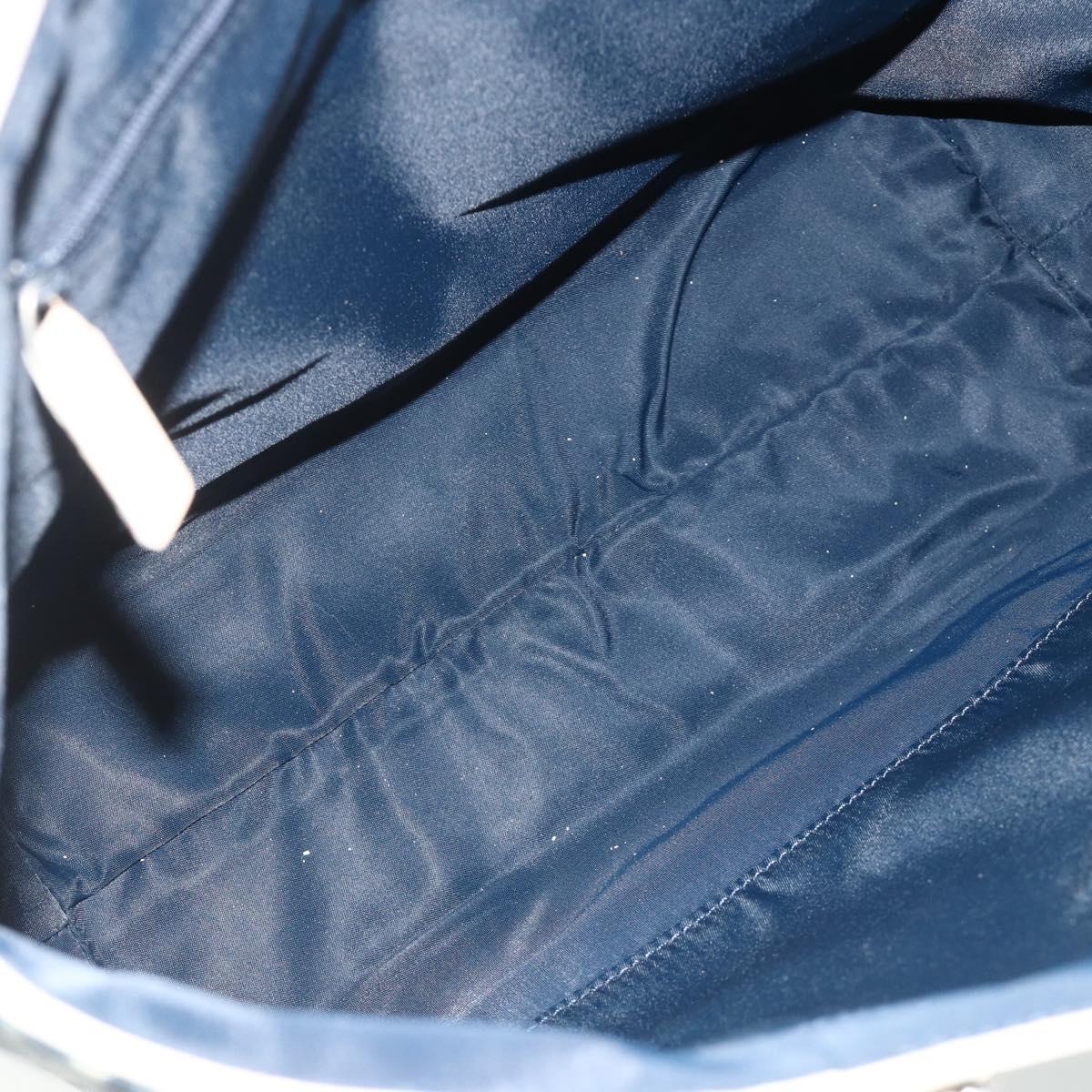 Christian Dior Trotter Canvas Tote Bag PVC Navy Silver Auth 178339