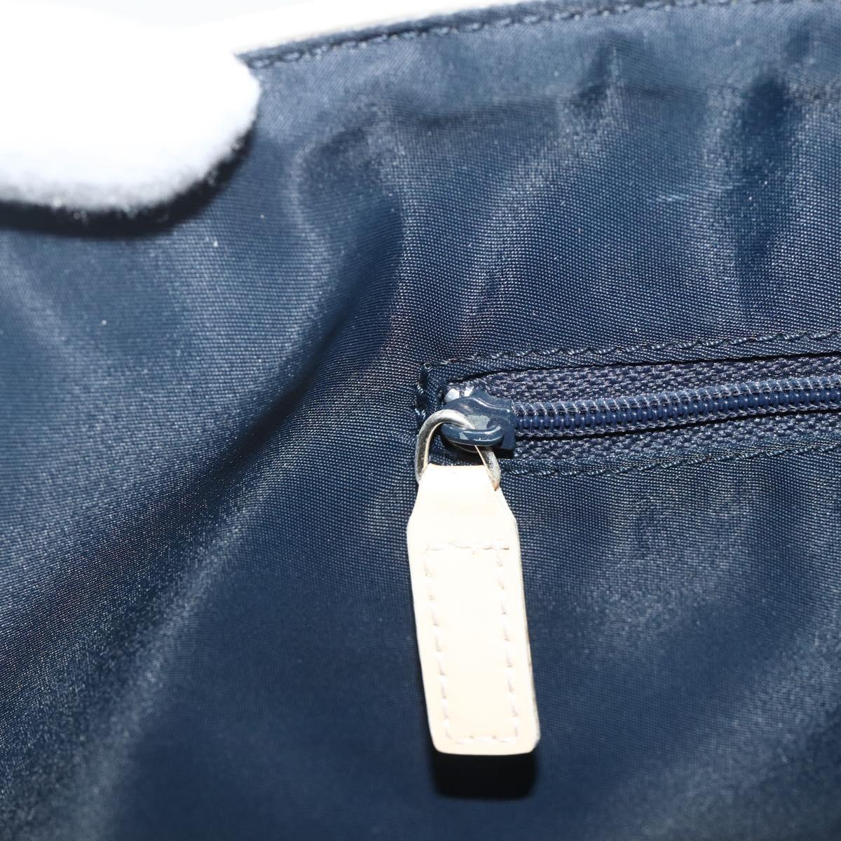 Christian Dior Trotter Canvas Tote Bag PVC Navy Silver Auth 178339