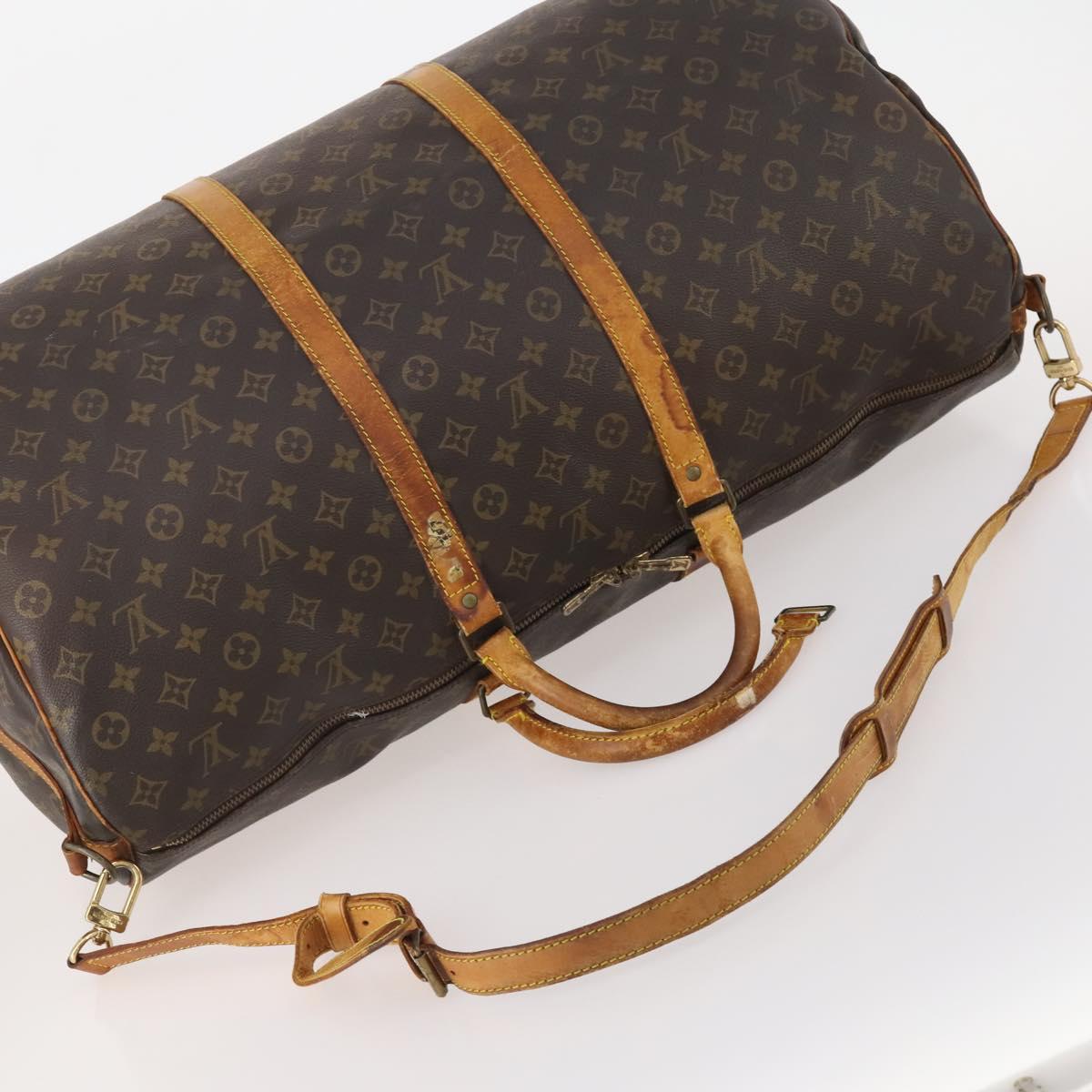 LOUIS VUITTON Monogram Keepall Bandouliere 60 Boston Bag M41412 LV Auth 178341