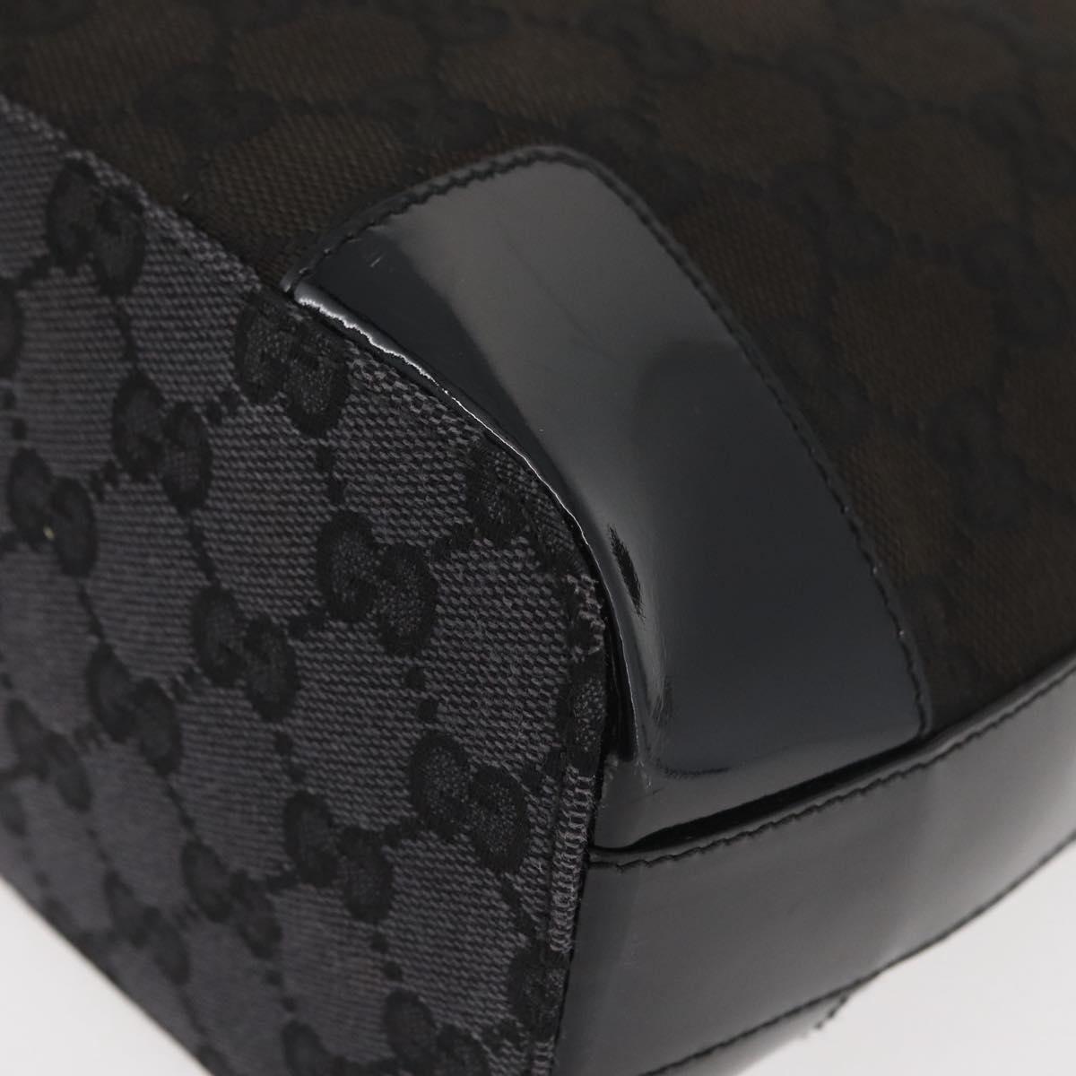 GUCCI GG Canvas Shoulder Bag Black Gold 001 4204 3444 Auth 178366A