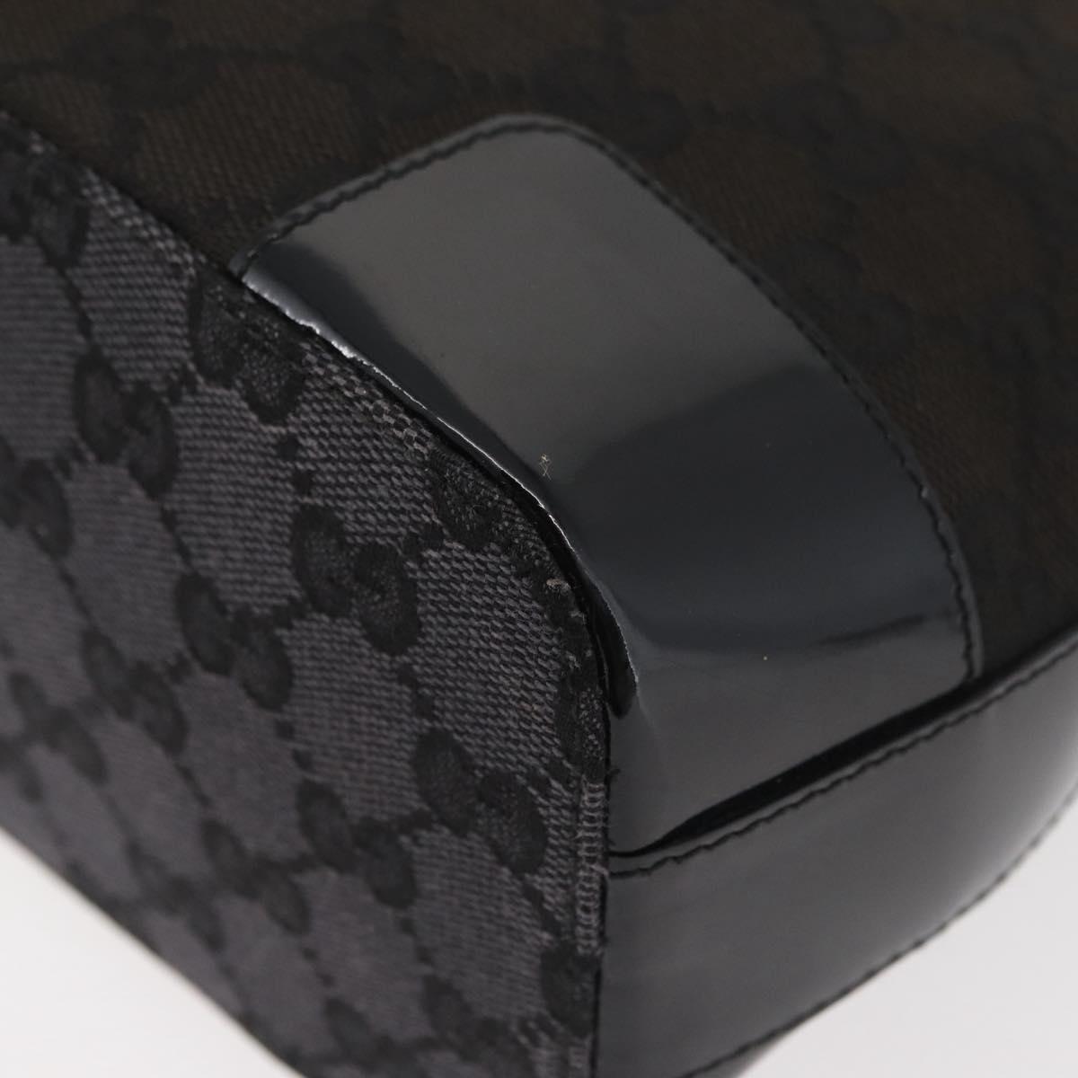 GUCCI GG Canvas Shoulder Bag Black Gold 001 4204 3444 Auth 178366A