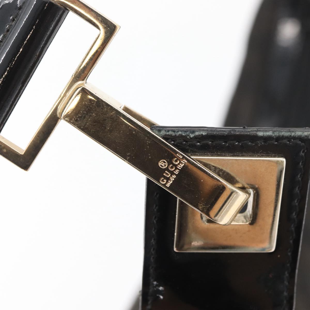 GUCCI GG Canvas Shoulder Bag Black Gold 001 4204 3444 Auth 178366A