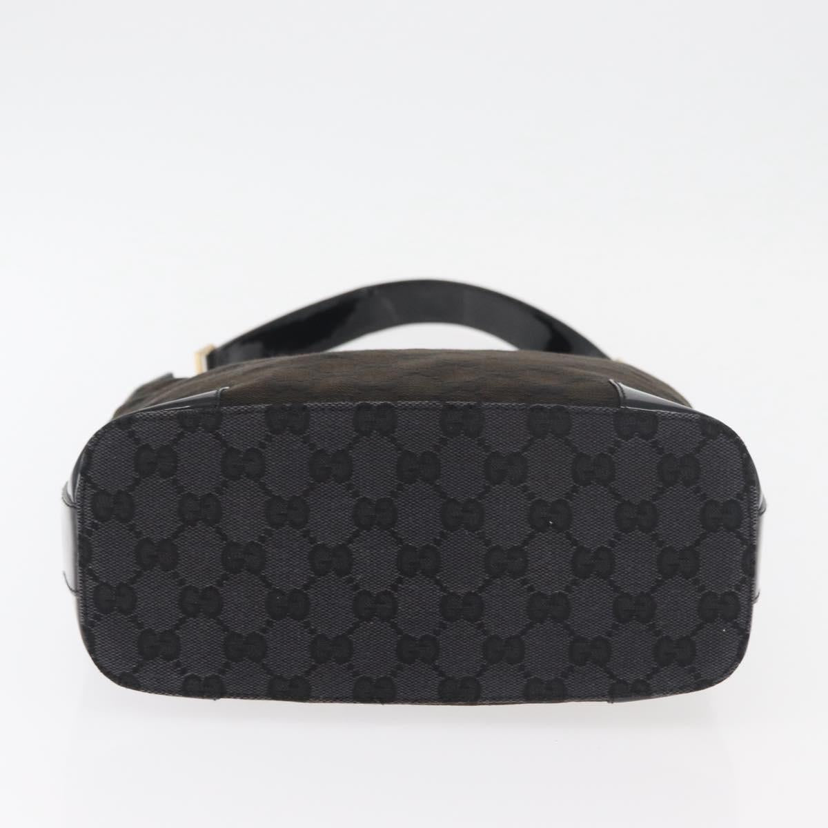 GUCCI GG Canvas Shoulder Bag Black Gold 001 4204 3444 Auth 178366A
