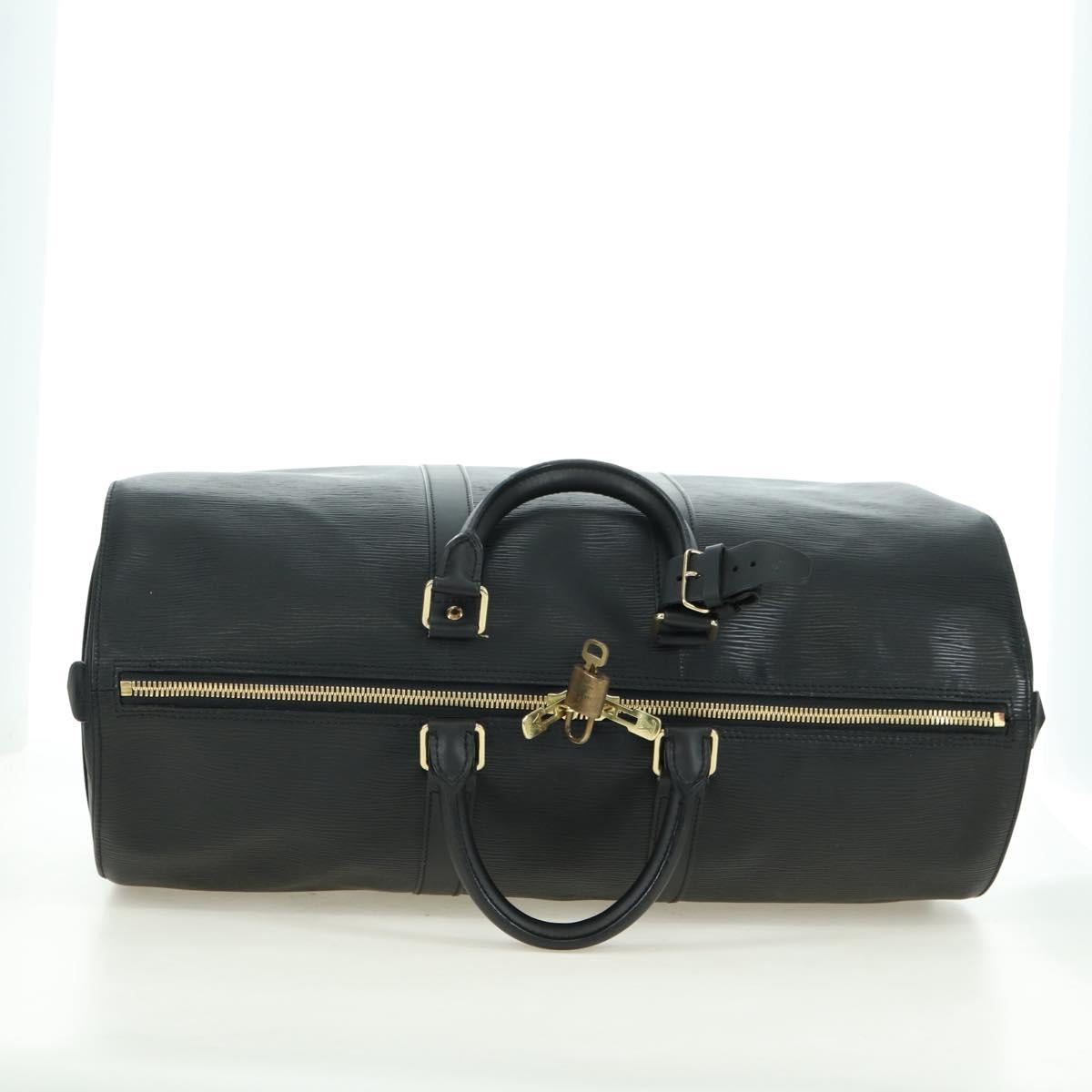 LOUIS VUITTON Epi Keepall 45 Boston Bag Black M42972 LV Auth 178370SAV