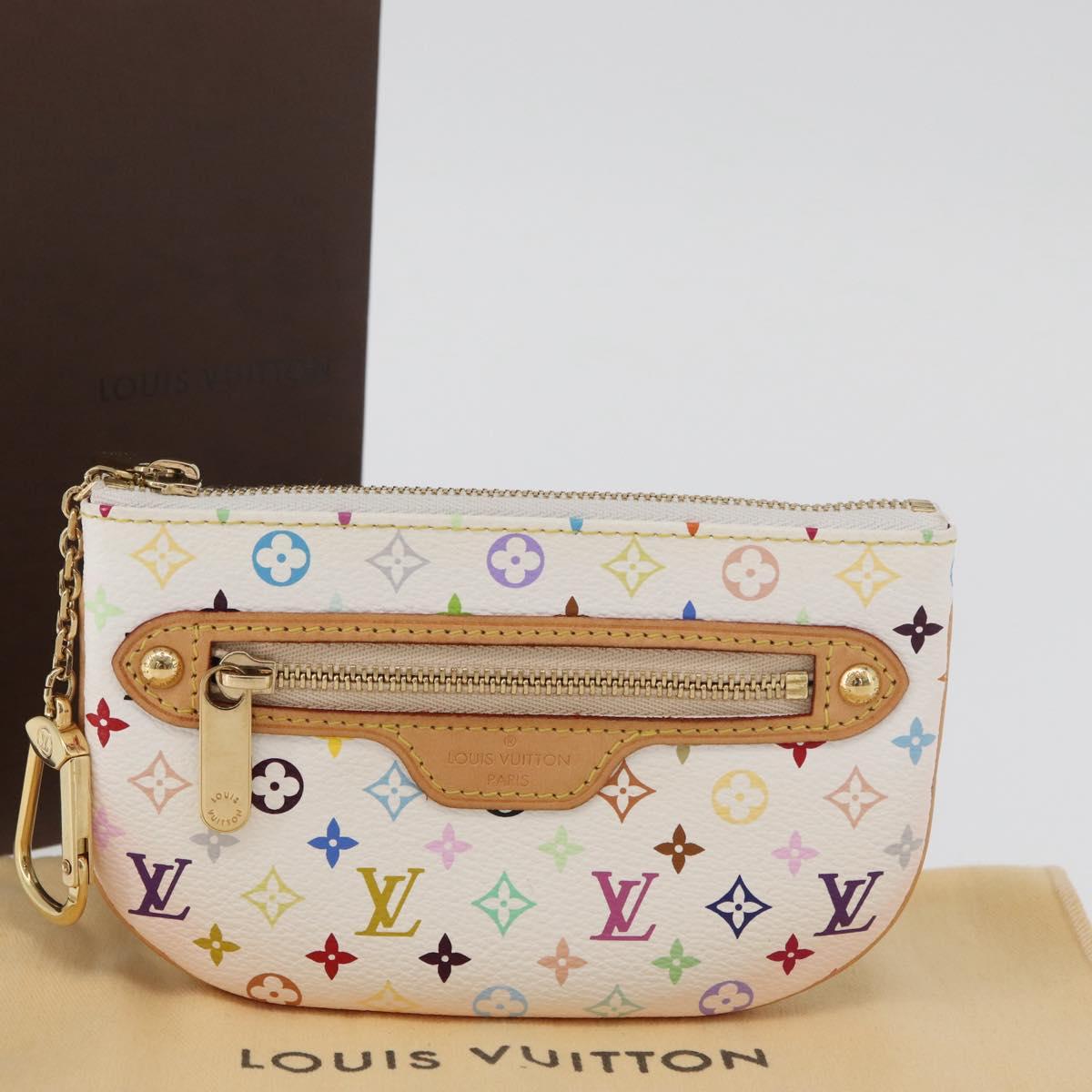 LOUIS VUITTON Monogram Multicolor Pochette MM Pouch White M60028 LV Auth 178378A