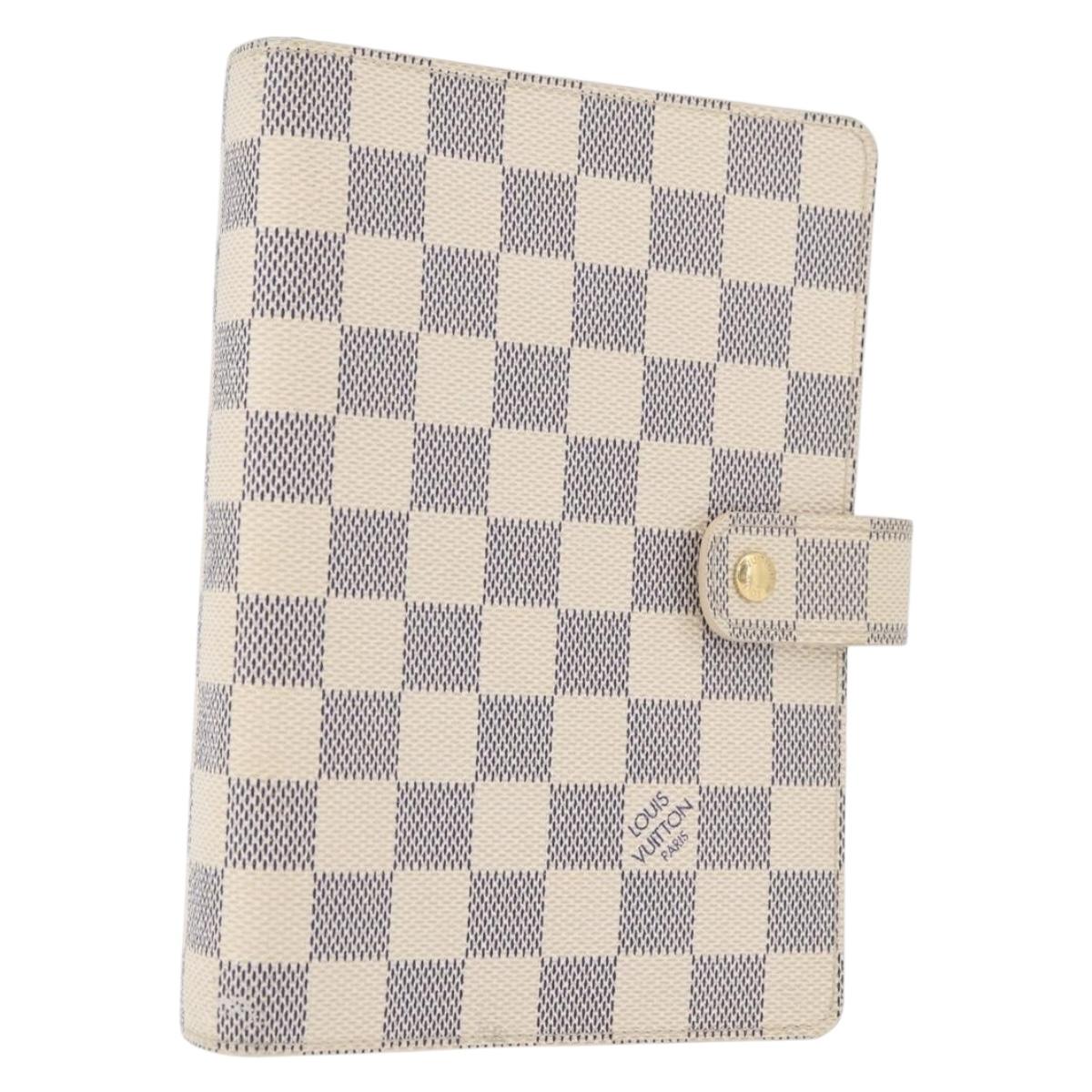 LOUIS VUITTON Damier Azur Agenda MM Day Planner Cover R20707 LV Auth 178379A