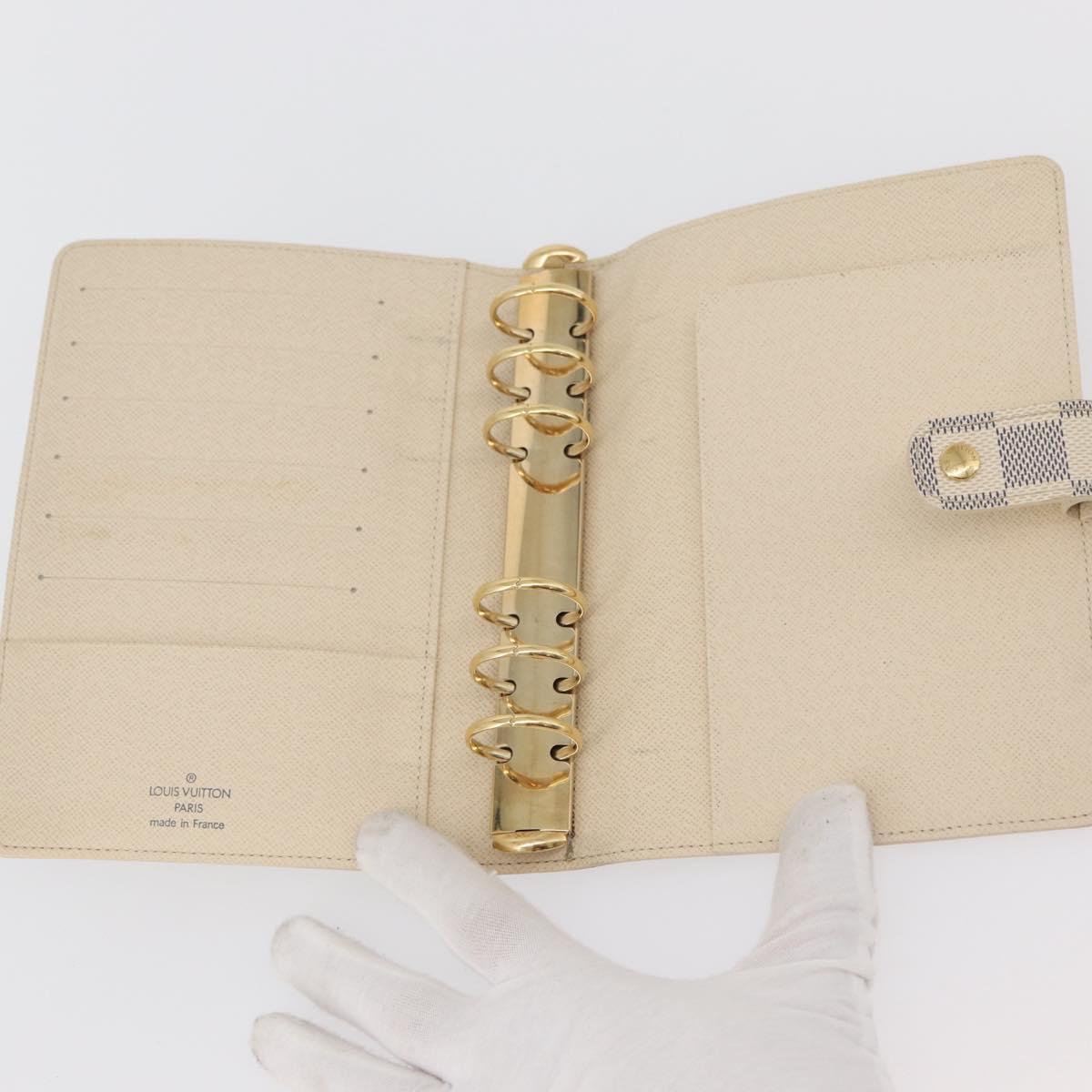 LOUIS VUITTON Damier Azur Agenda MM Day Planner Cover R20707 LV Auth 178379A