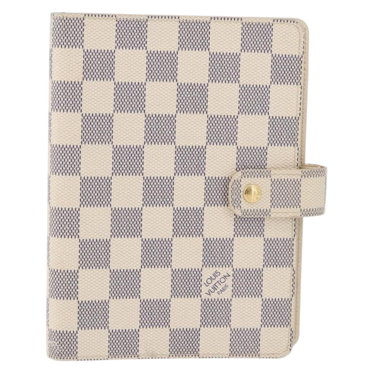 LOUIS VUITTON Damier Azur Agenda MM Day Planner Cover R20707 LV Auth 178379A