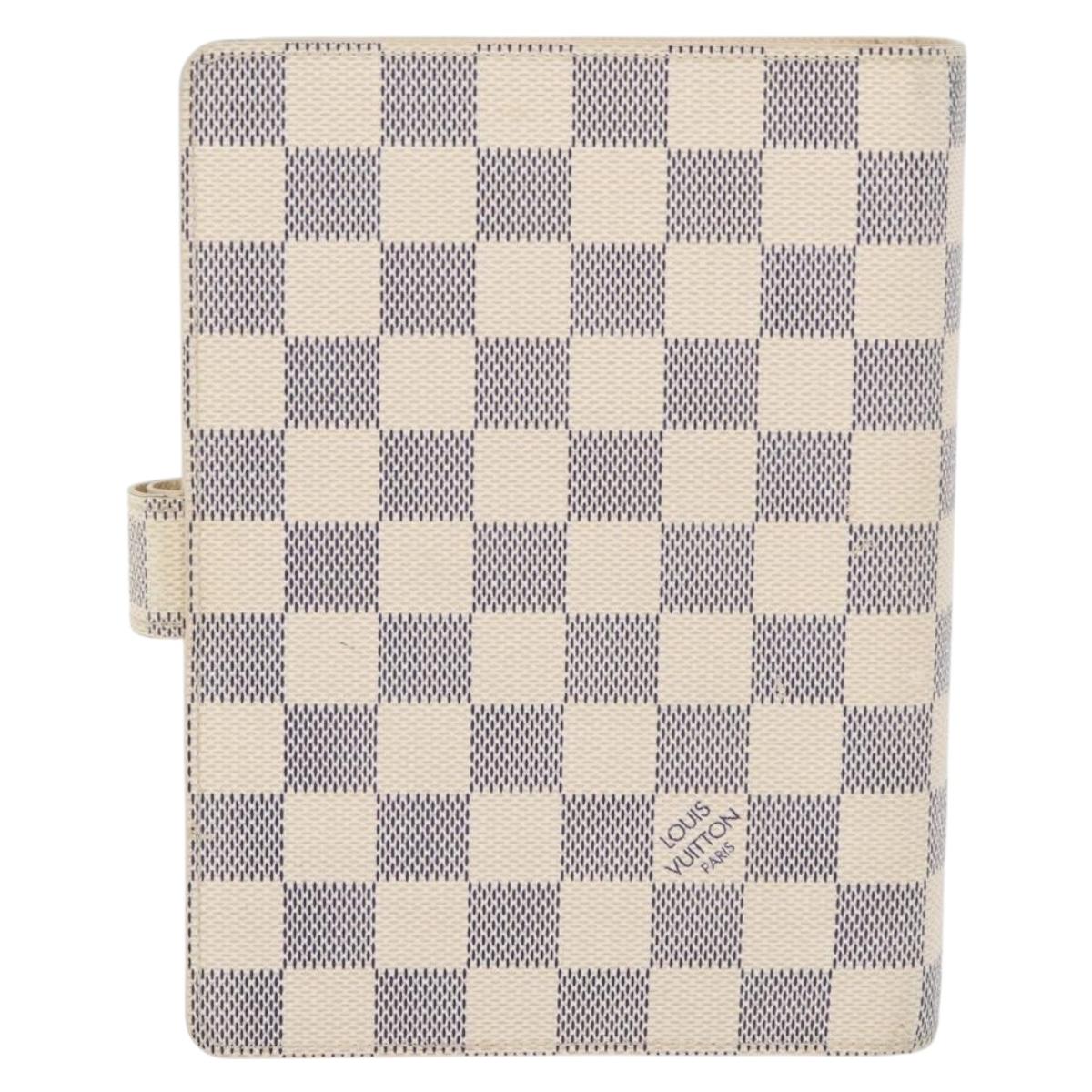 LOUIS VUITTON Damier Azur Agenda MM Day Planner Cover R20707 LV Auth 178379A
