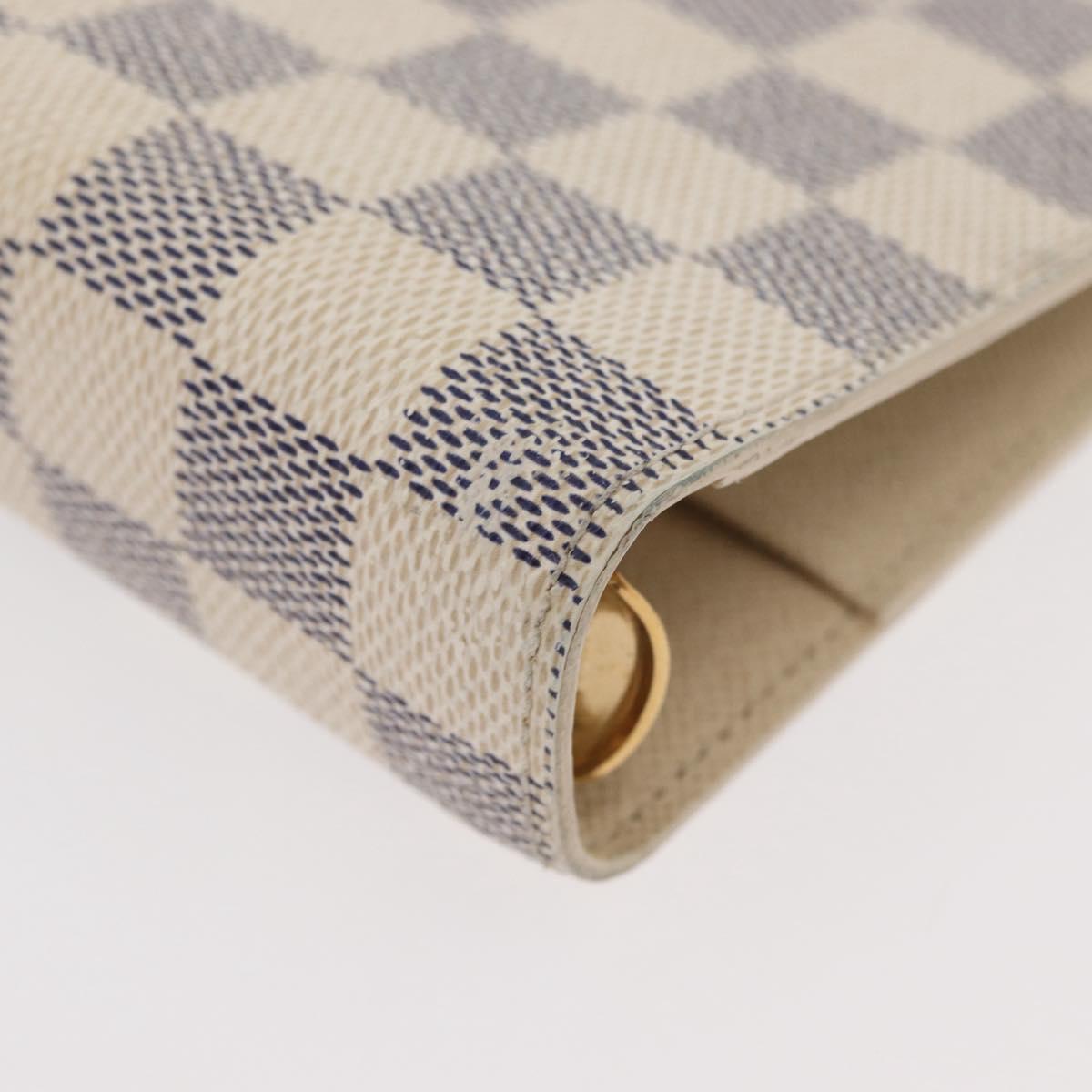 LOUIS VUITTON Damier Azur Agenda MM Day Planner Cover R20707 LV Auth 178379A