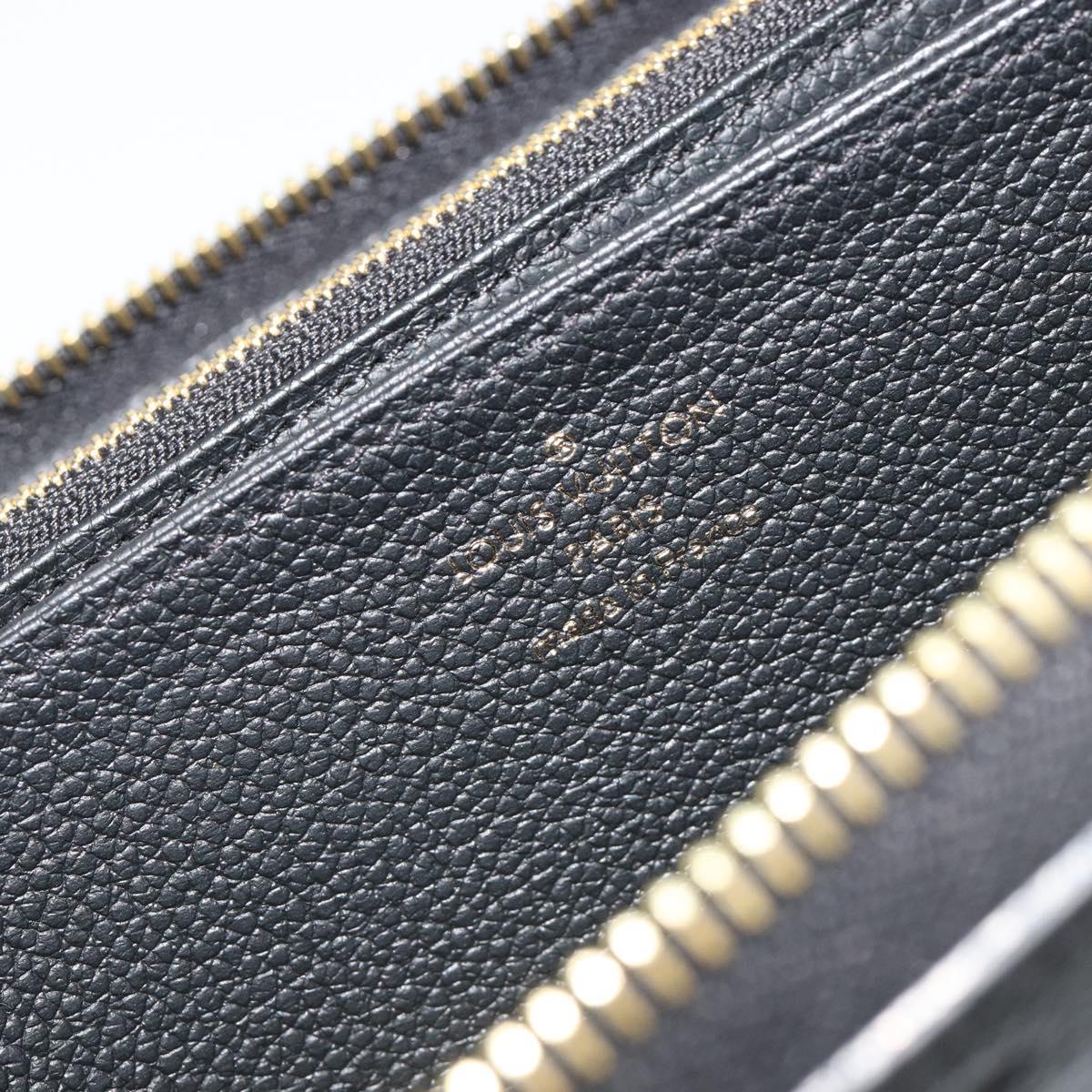 LOUIS VUITTON Monogram Empreinte Zippy Wallet Black M61864 LV Auth 178382A