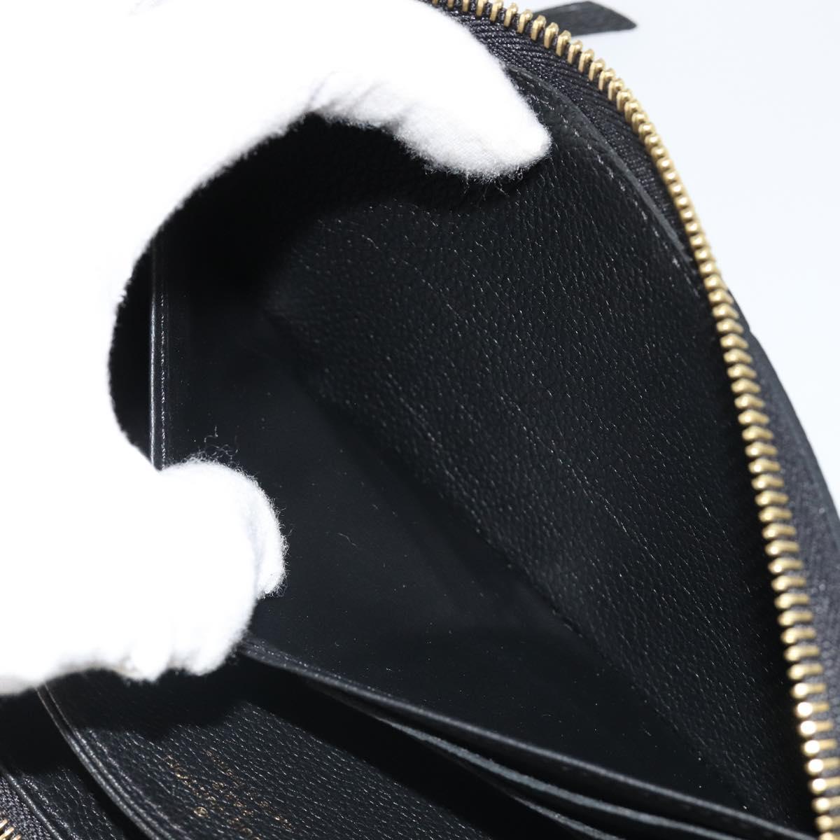 LOUIS VUITTON Monogram Empreinte Zippy Wallet Black M61864 LV Auth 178382A