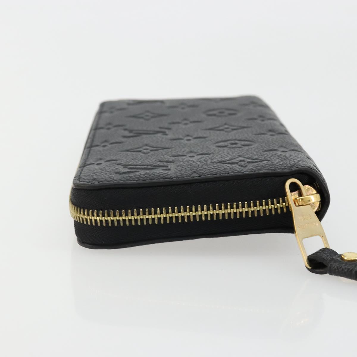 LOUIS VUITTON Monogram Empreinte Zippy Wallet Black M61864 LV Auth 178382A