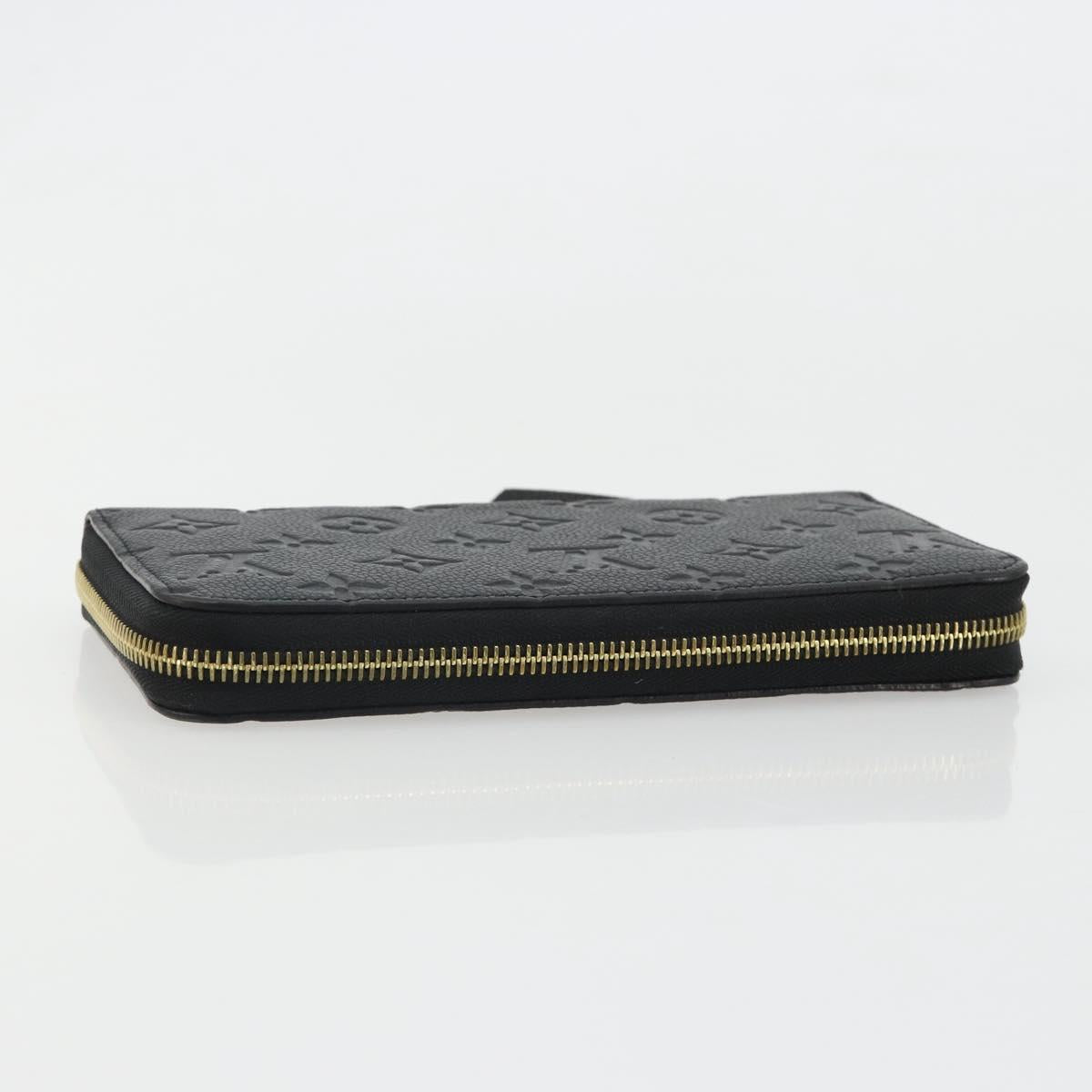 LOUIS VUITTON Monogram Empreinte Zippy Wallet Black M61864 LV Auth 178382A