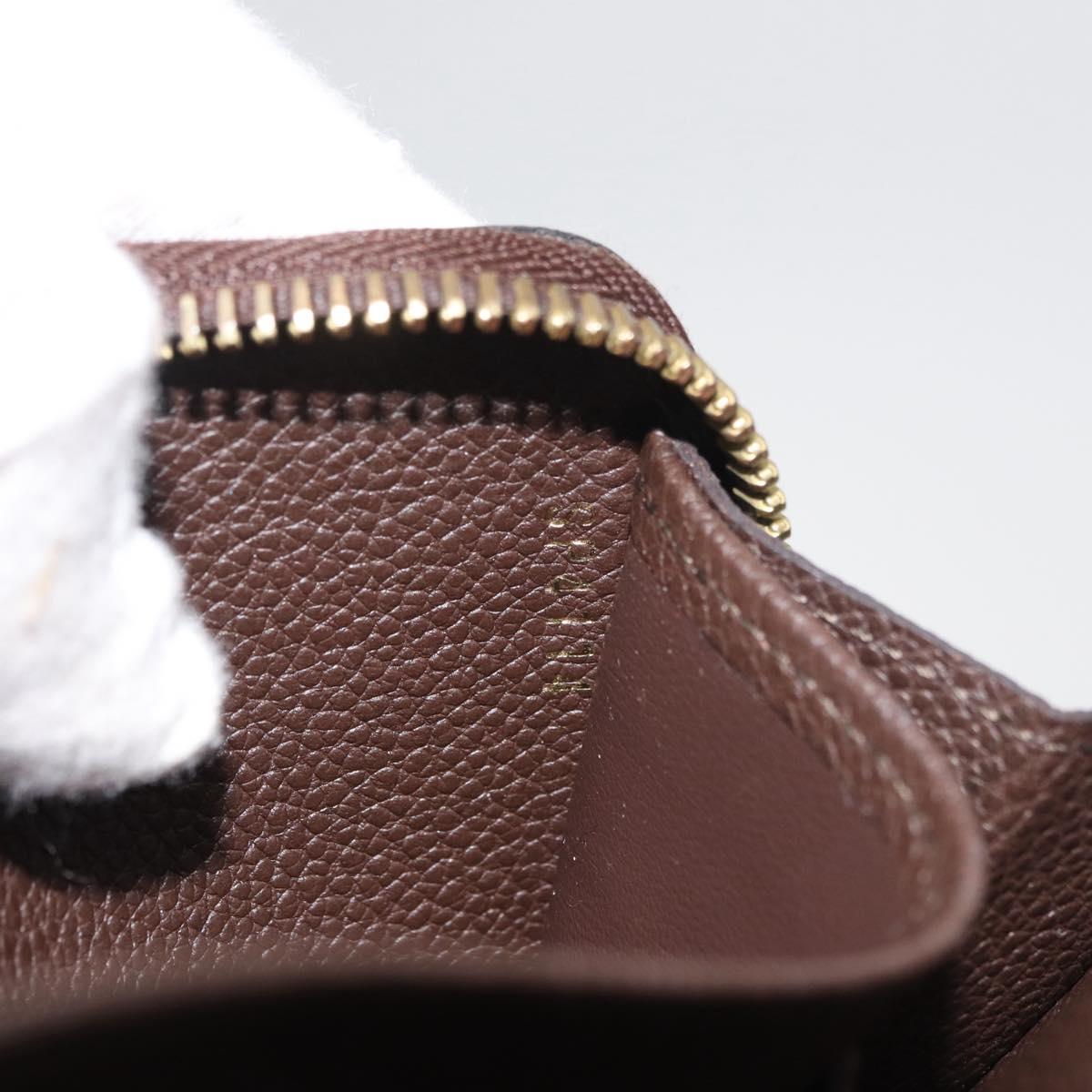 LOUIS VUITTON Monogram Empreinte Zippy Wallet Dark Brown M60548 LV Auth 178383A