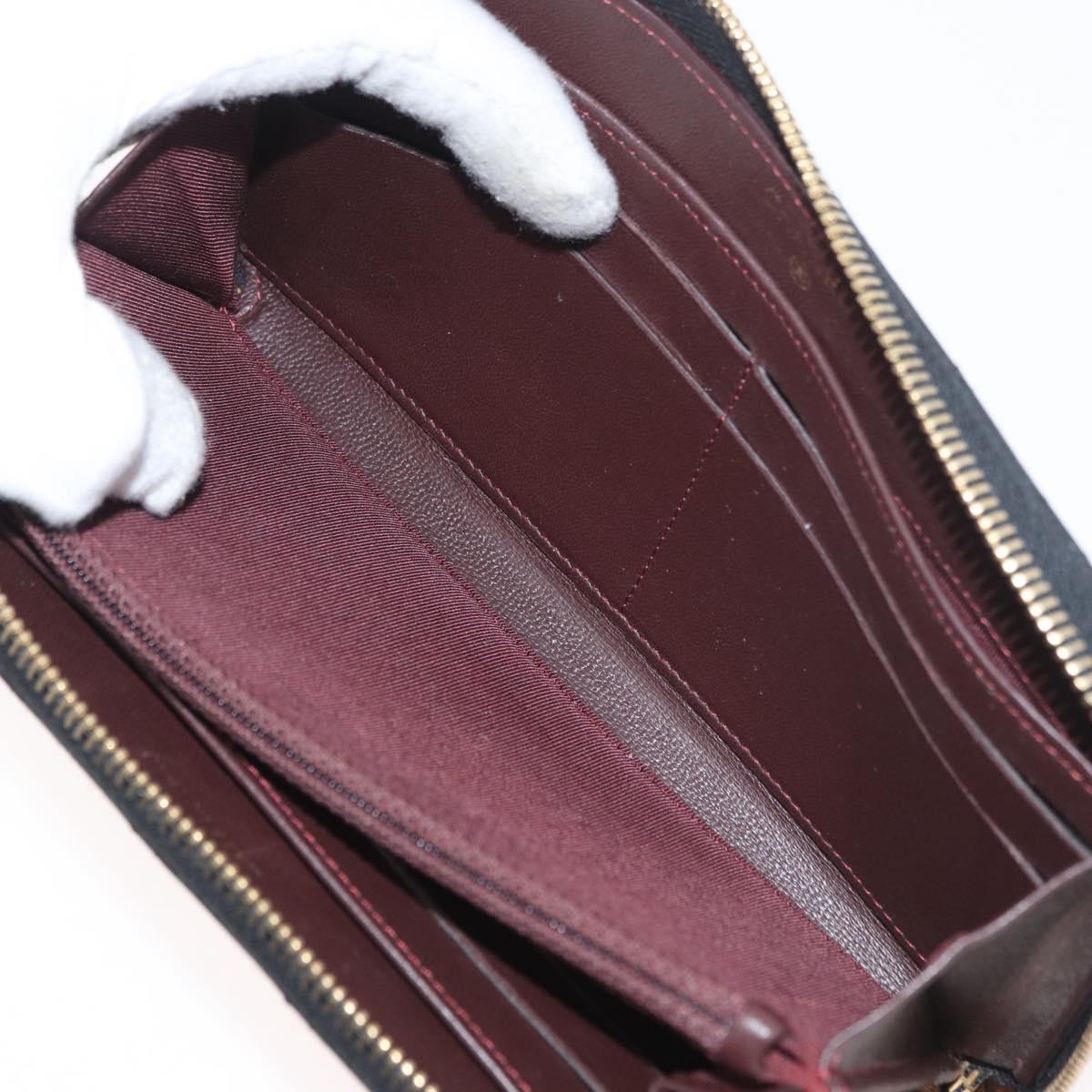 CHANEL Matelasse Long Wallet Lamb Skin Black Gold CC Auth 178384M