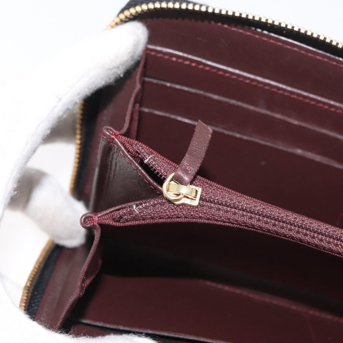 CHANEL Matelasse Long Wallet Lamb Skin Black Gold CC Auth 178384M