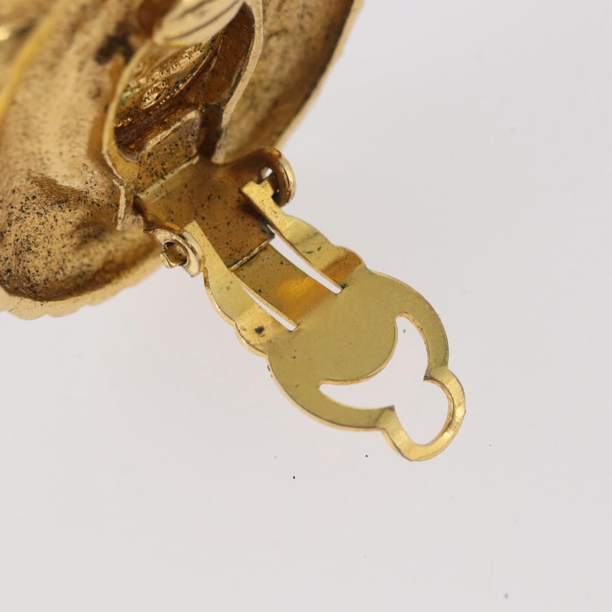 CHANEL Earring metal Gold CC Auth 178397