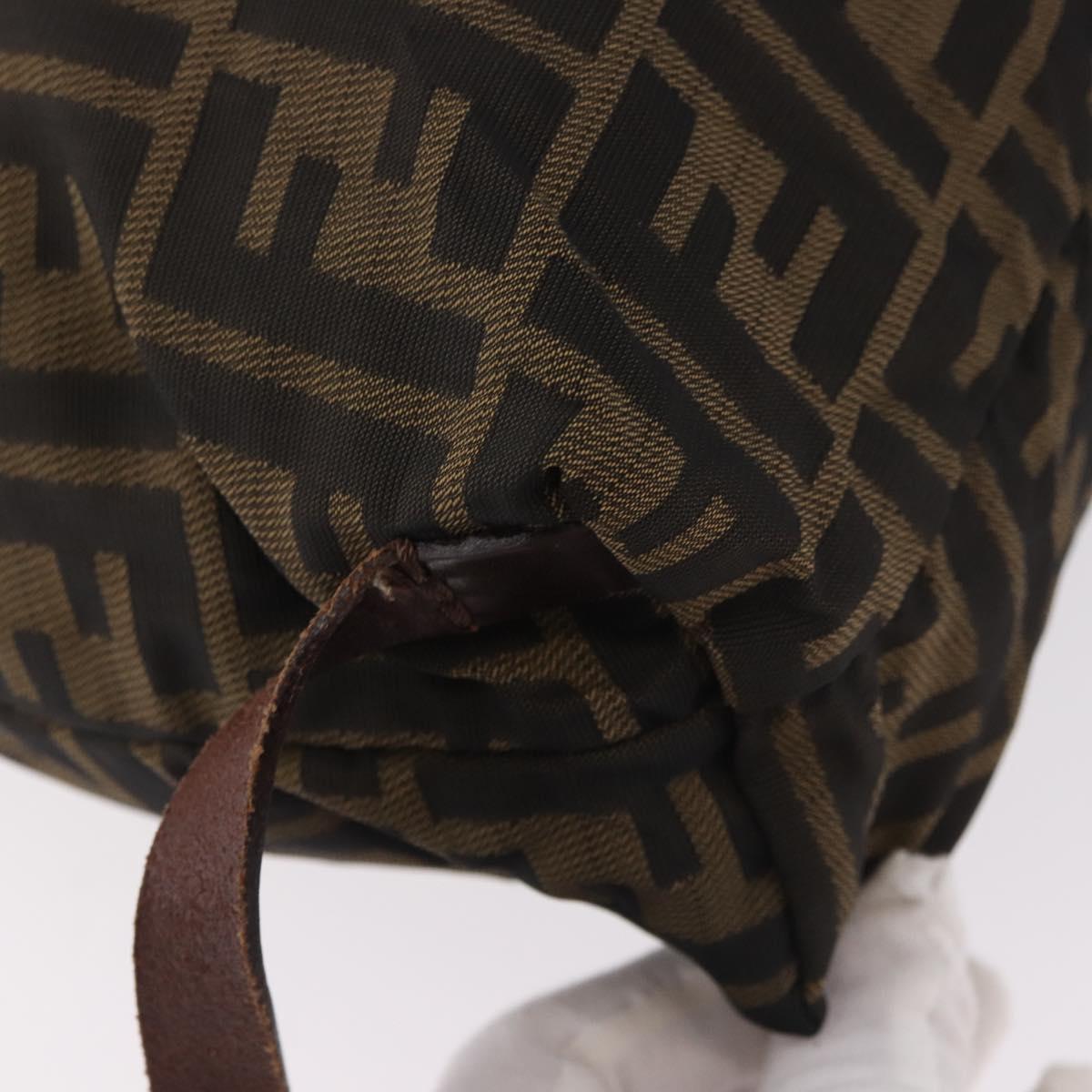 FENDI Zucca Canvas Backpack Brown Black Auth 178400