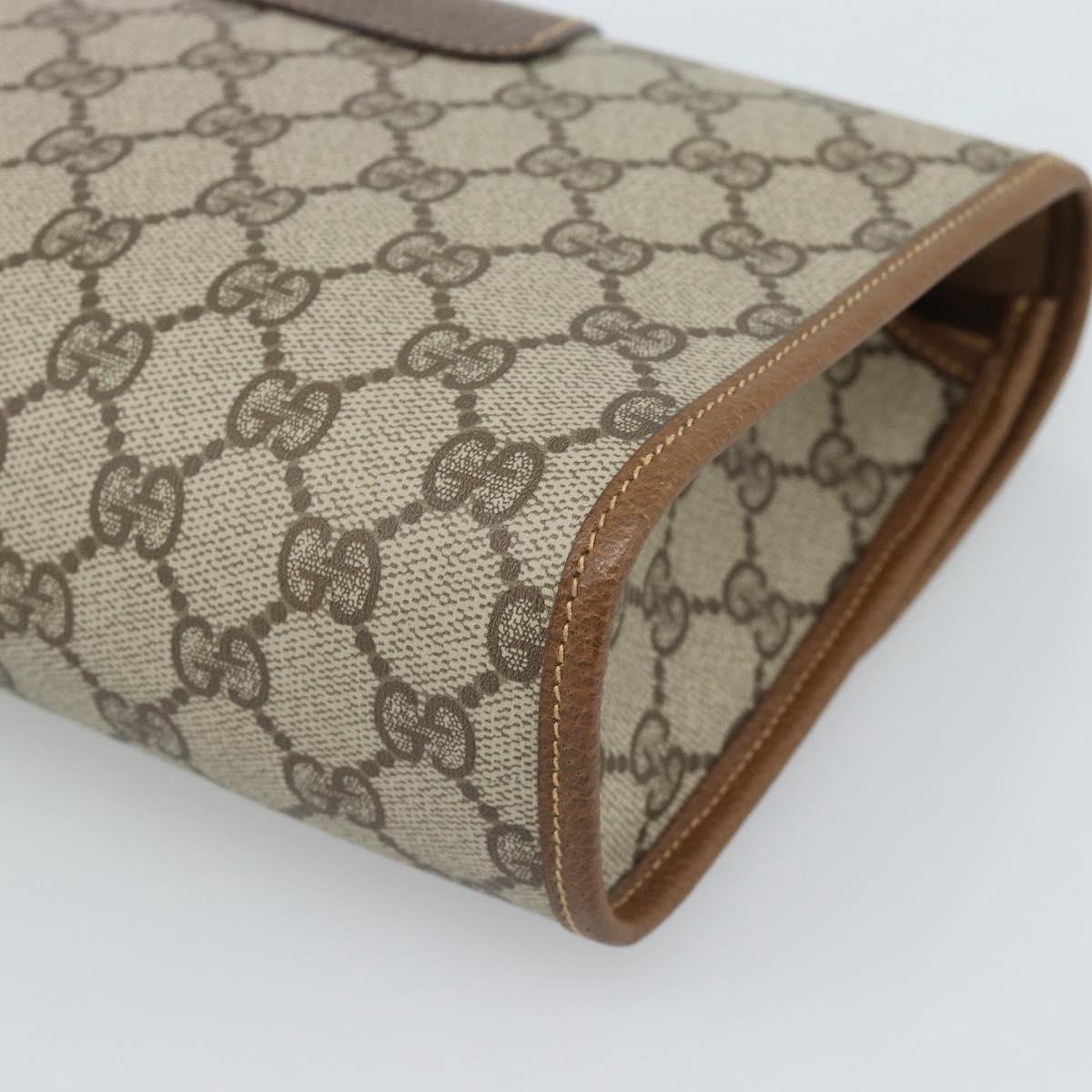 GUCCI GG Supreme Web Sherry Line Bag PVC Beige Gold 014 122 6052 Auth 178401A