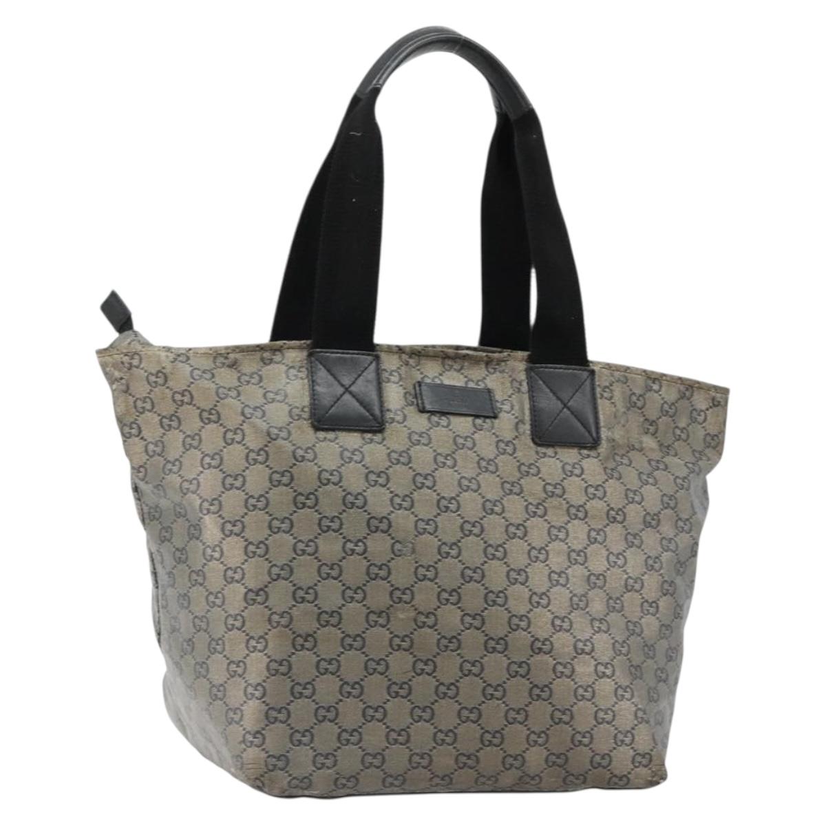 GUCCI GG Crystal Tote Bag Coated Canvas Navy 131231 Auth 178402