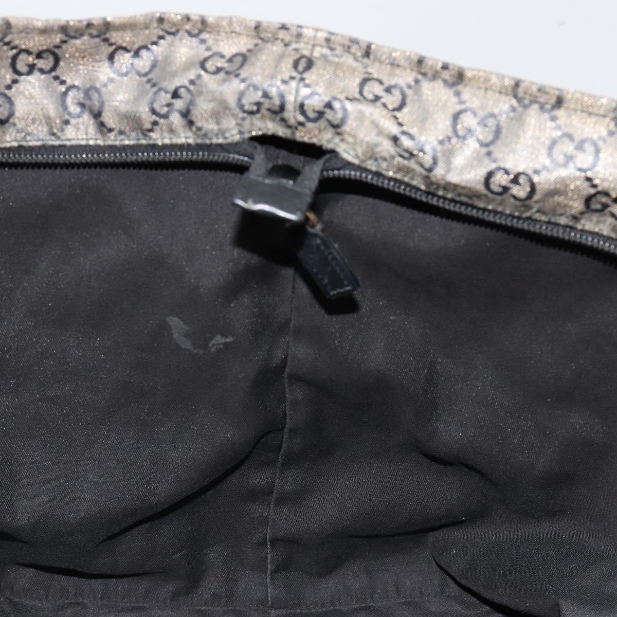 GUCCI GG Crystal Tote Bag Coated Canvas Navy 131231 Auth 178402