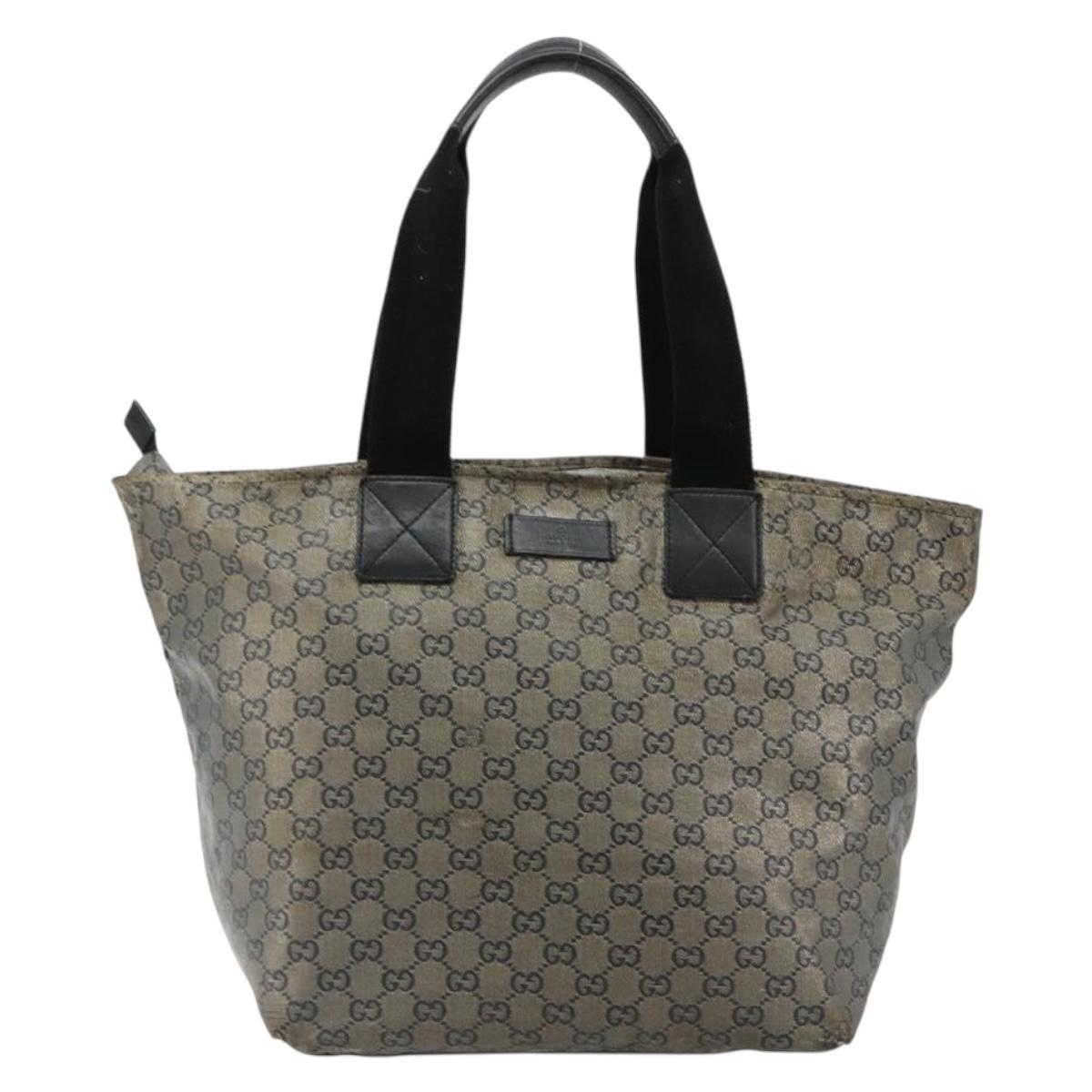 GUCCI GG Crystal Tote Bag Coated Canvas Navy 131231 Auth 178402