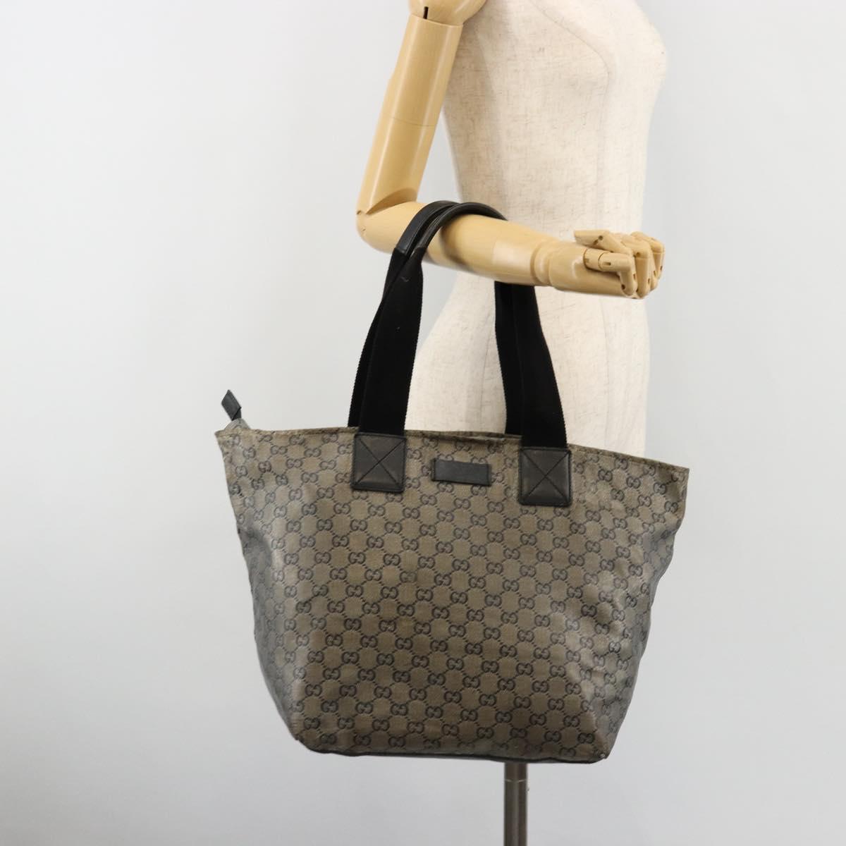 GUCCI GG Crystal Tote Bag Coated Canvas Navy 131231 Auth 178402