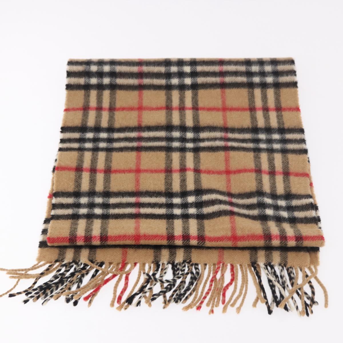 Burberrys Nova Check Scarf Wool 2 Set Beige Auth 178403
