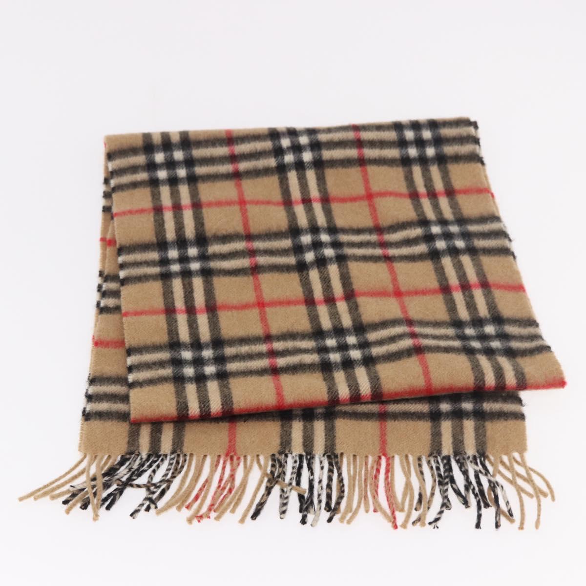 Burberrys Nova Check Scarf Wool 2 Set Beige Auth 178403