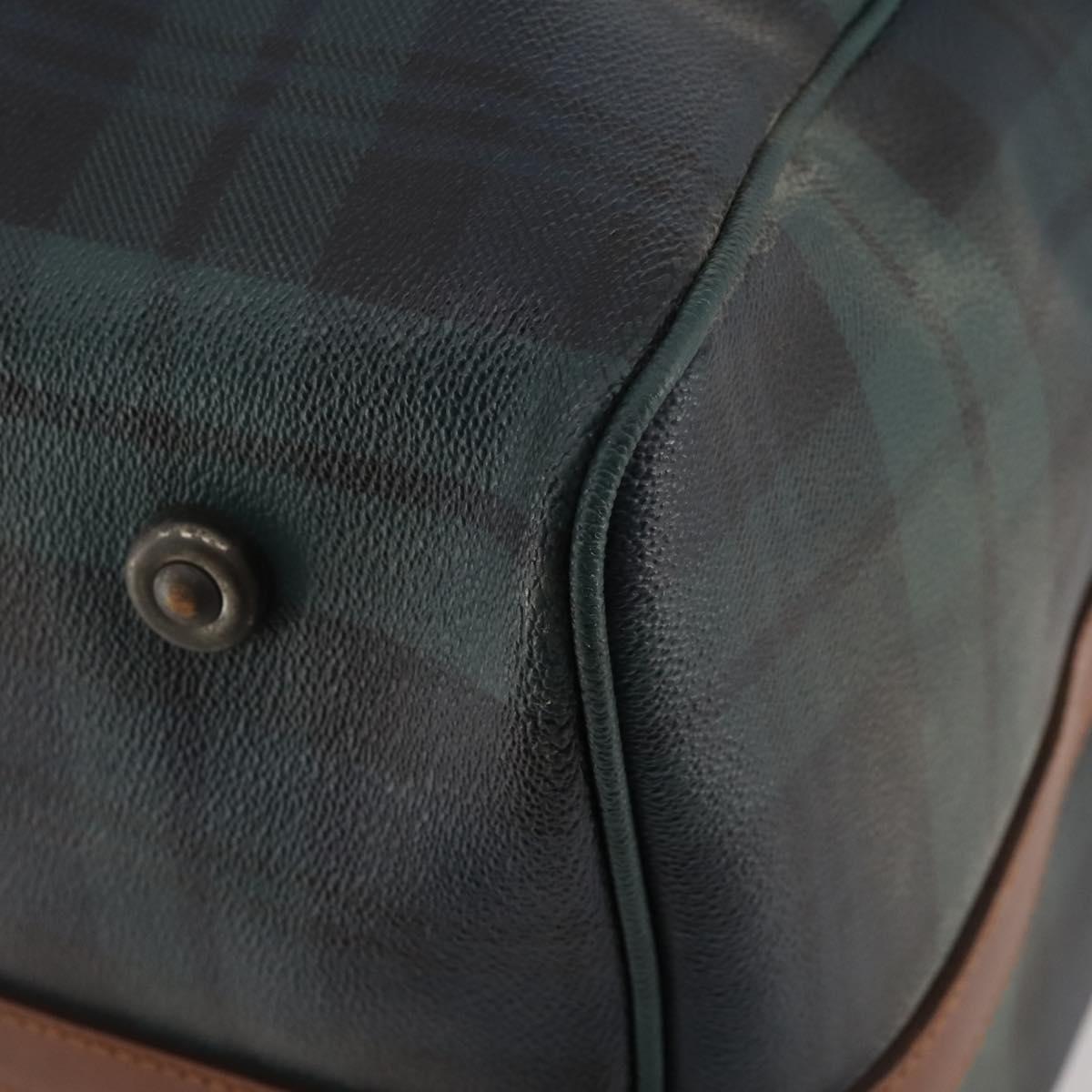 Polo Ralph Lauren Boston Bag PVC Leather 2way Green Brown Auth 178404