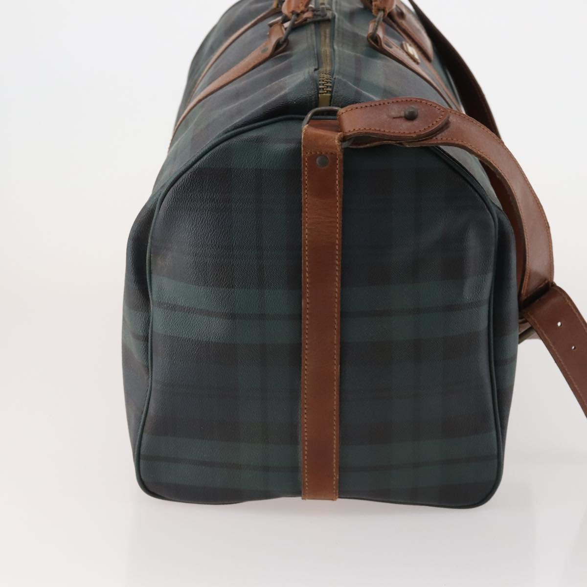 Polo Ralph Lauren Boston Bag PVC Leather 2way Green Brown Auth 178404