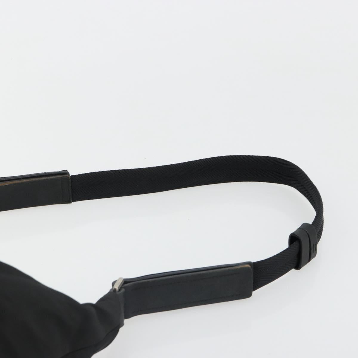 PRADA Shoulder Bag Nylon Black Silver Auth 178405