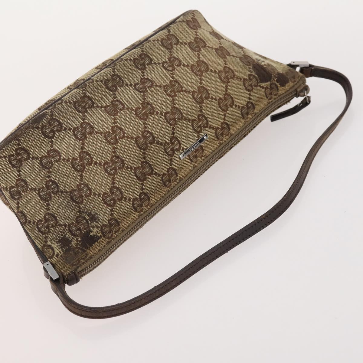GUCCI GG Canvas Hand Bag 4 Set Black Beige Auth 178410