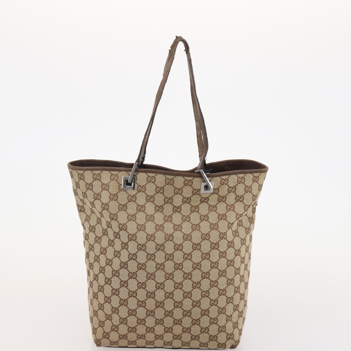 GUCCI GG Canvas Hand Bag 4 Set Black Beige Auth 178410