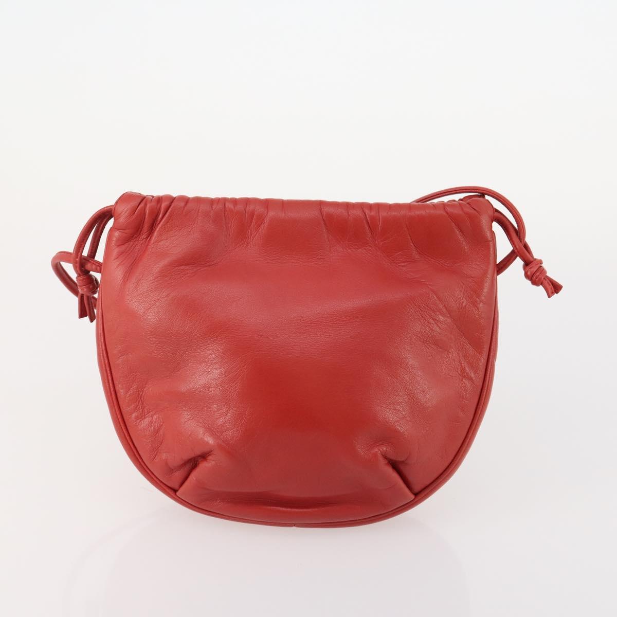 LOEWE Anagram Shoulder Bag Leather 2 Set Red Black Auth 178412