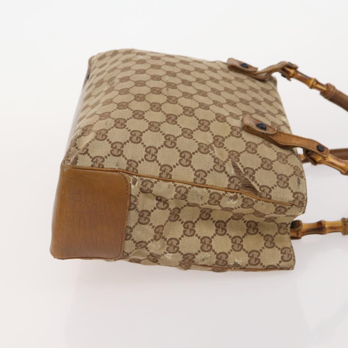 GUCCI GG Canvas Shoulder Bag Canvas 4 Set Beige Black Auth 178414