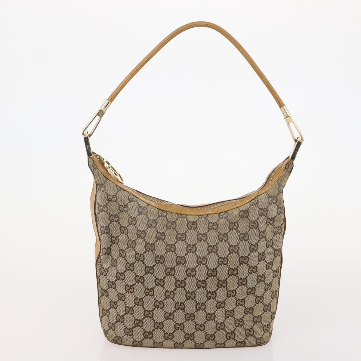 GUCCI GG Canvas Shoulder Bag Canvas 4 Set Beige Black Auth 178414