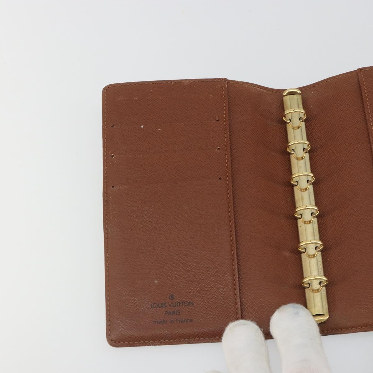 LOUIS VUITTON Monogram Agenda PM Day Planner Cover R20005 LV Auth 178415