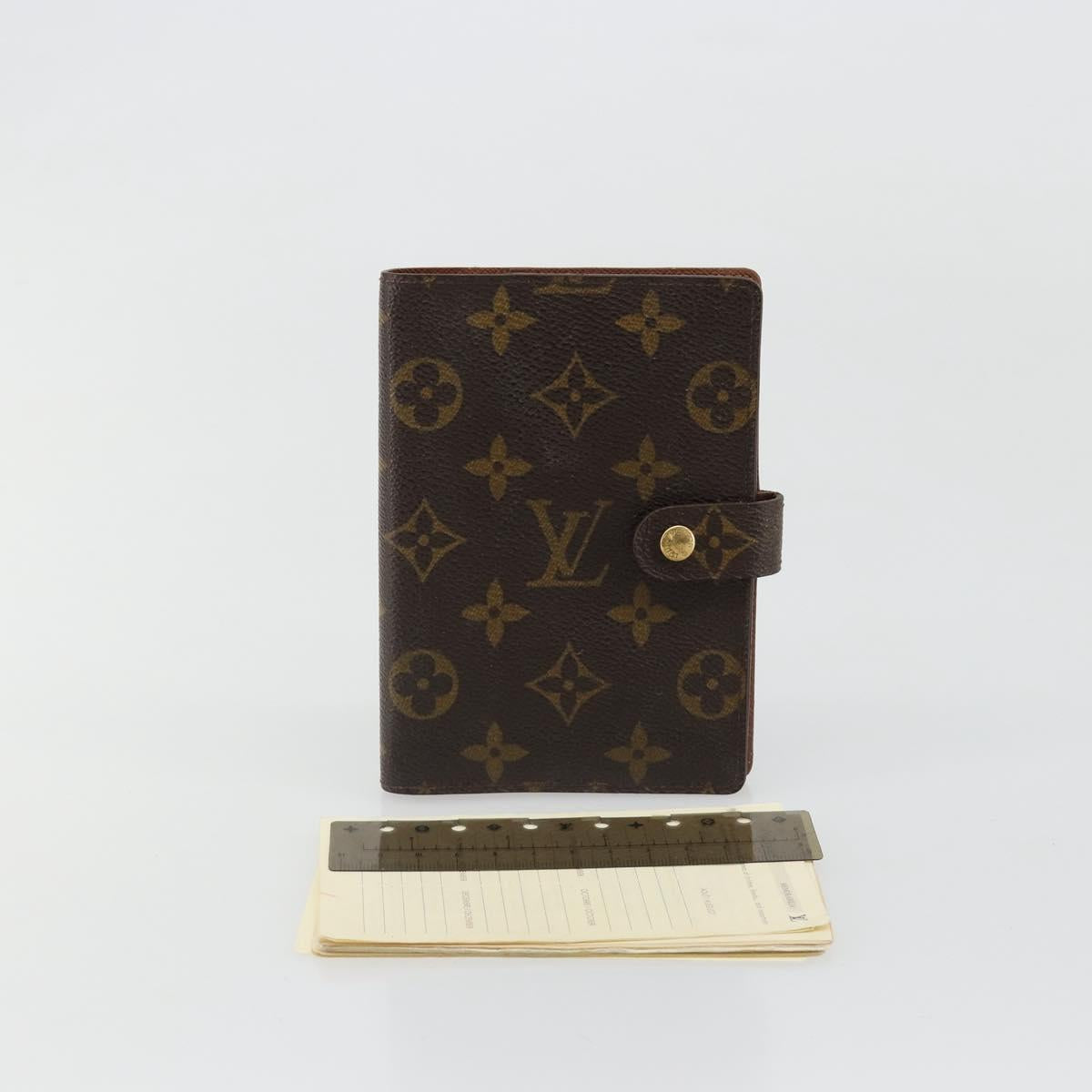 LOUIS VUITTON Monogram Agenda PM Day Planner Cover R20005 LV Auth 178415