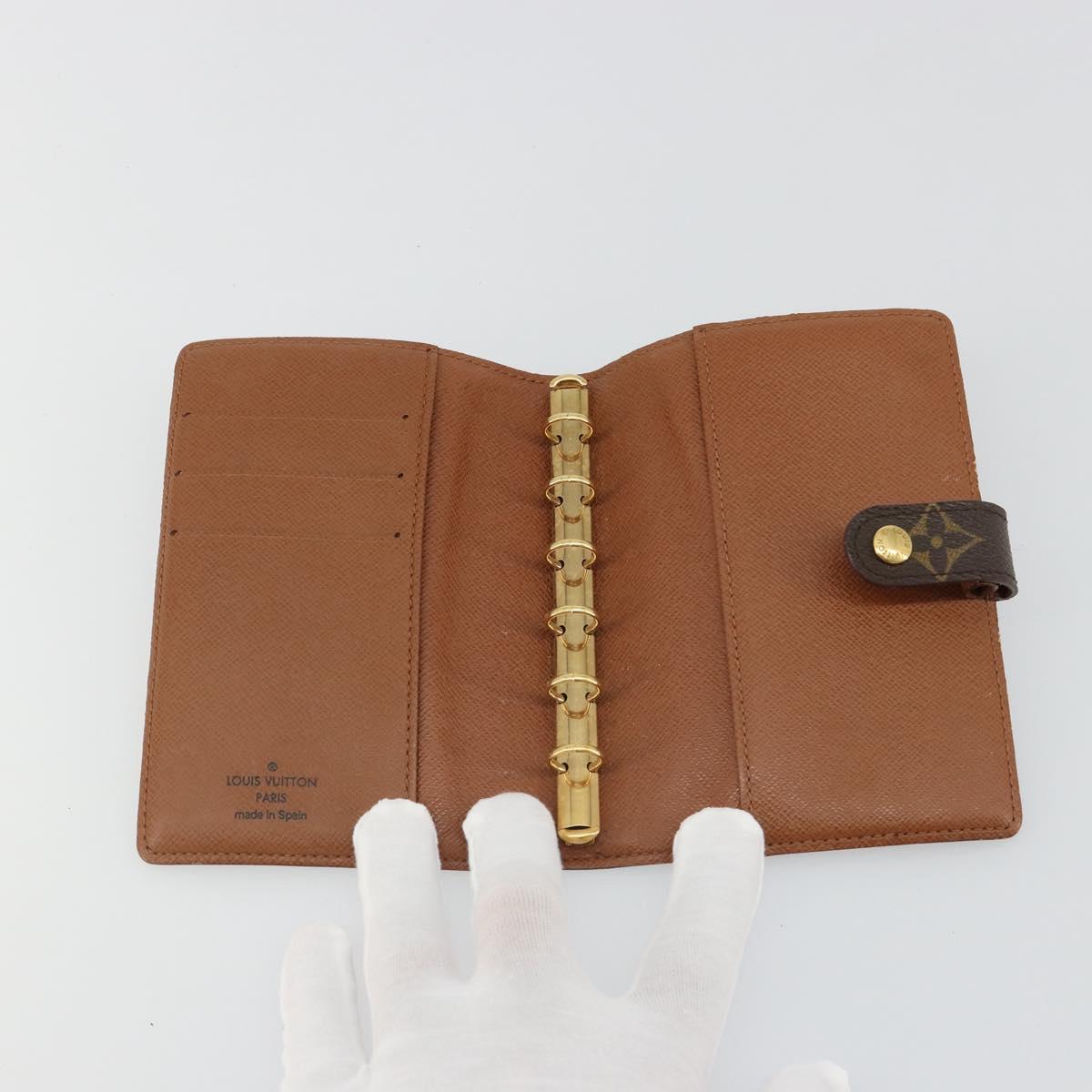 LOUIS VUITTON Monogram Agenda PM Day Planner Cover R20005 LV Auth 178417
